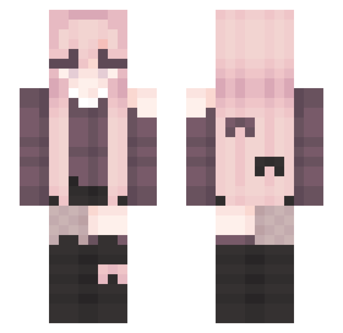 blqckbear Minecraft skin, front and back view