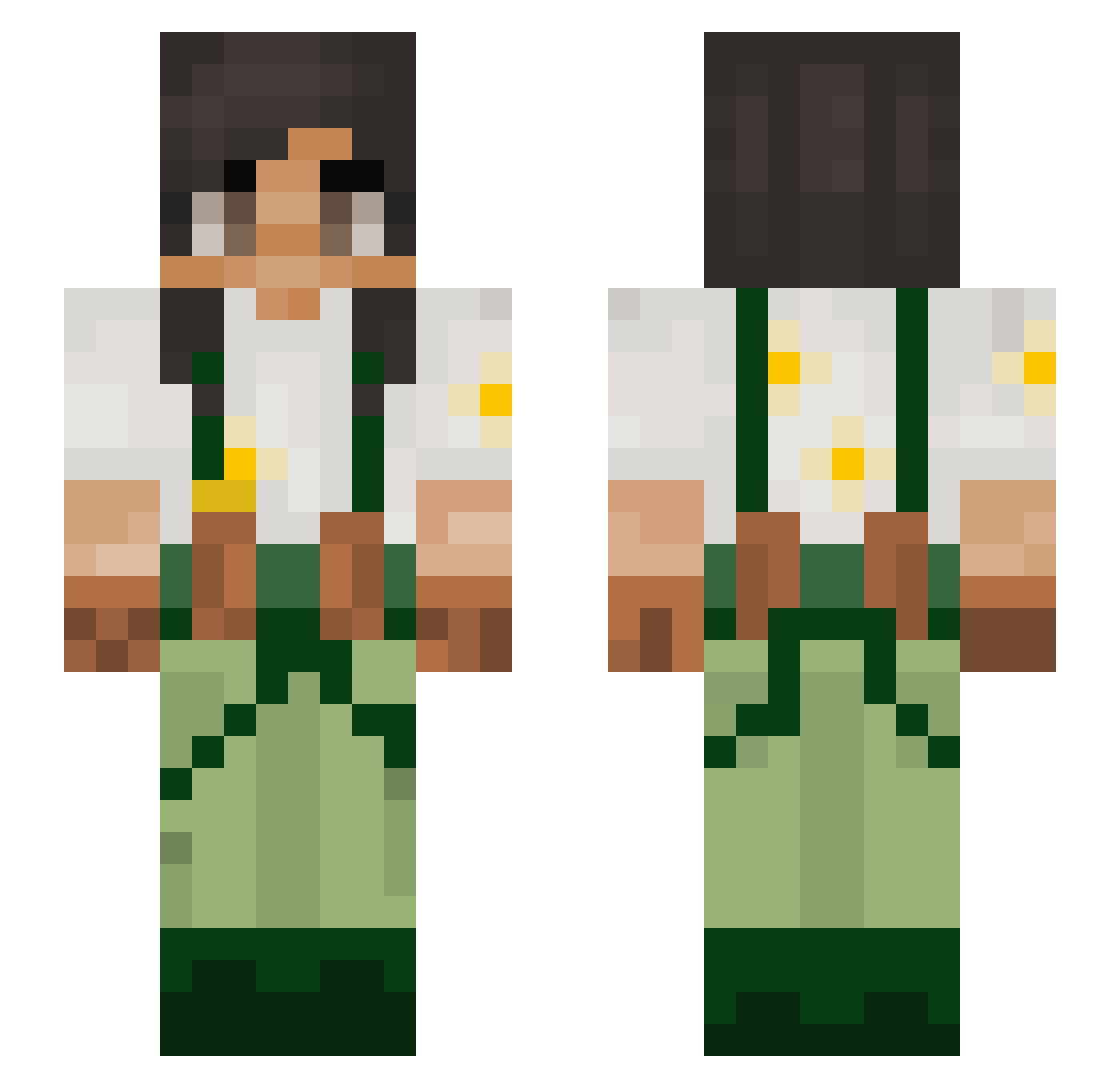 Daiiup Minecraft skin, front and back view