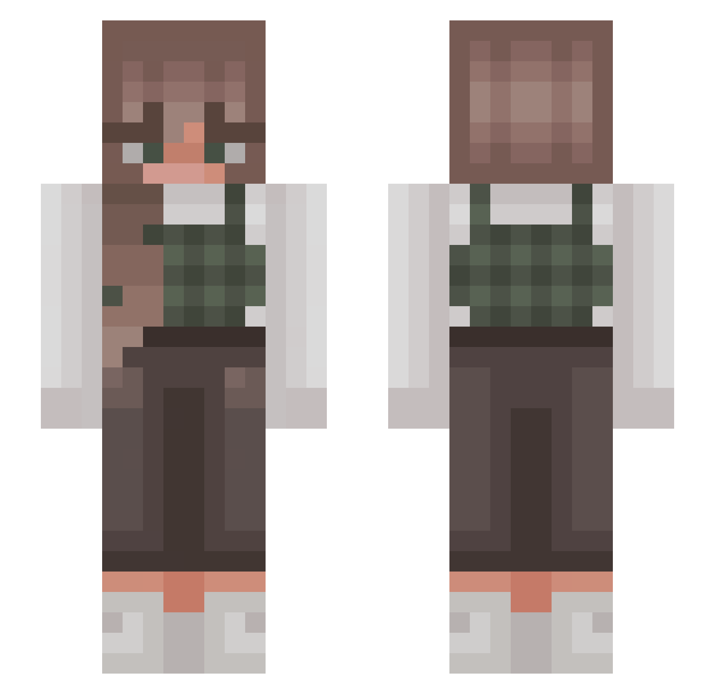 NuFiPufi Minecraft skin, front and back view