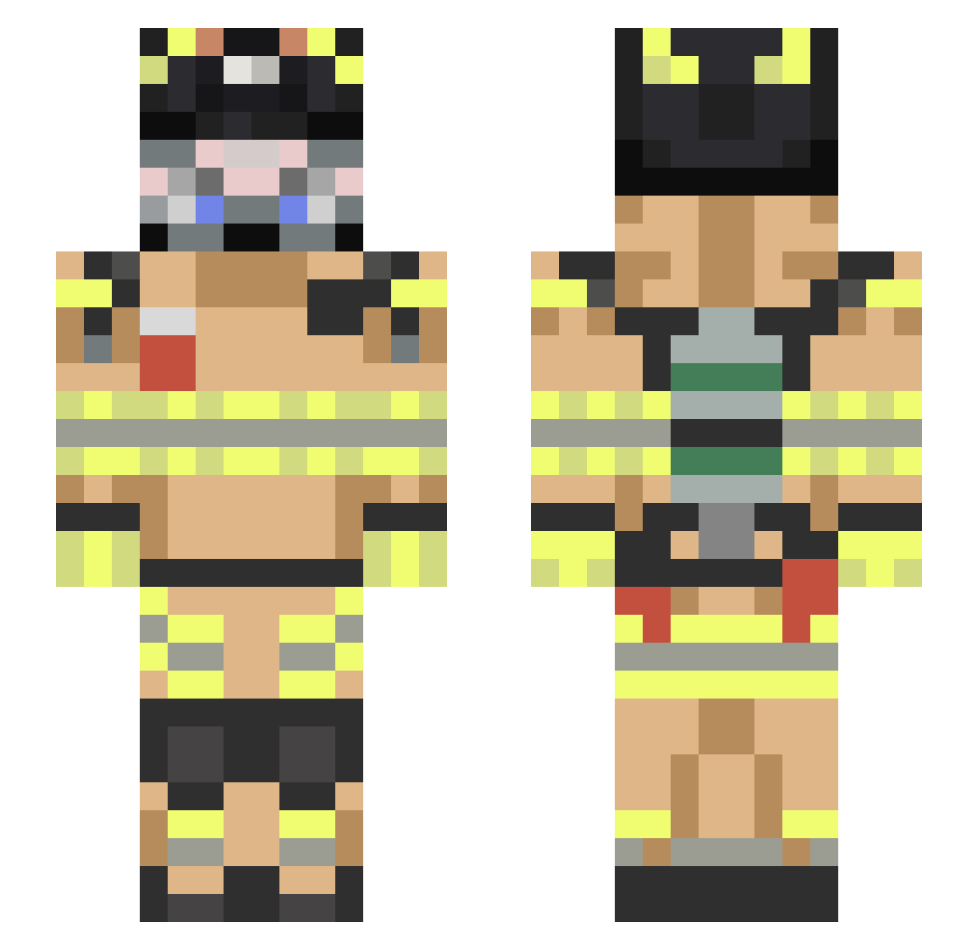 zfuk Minecraft skin, front and back view