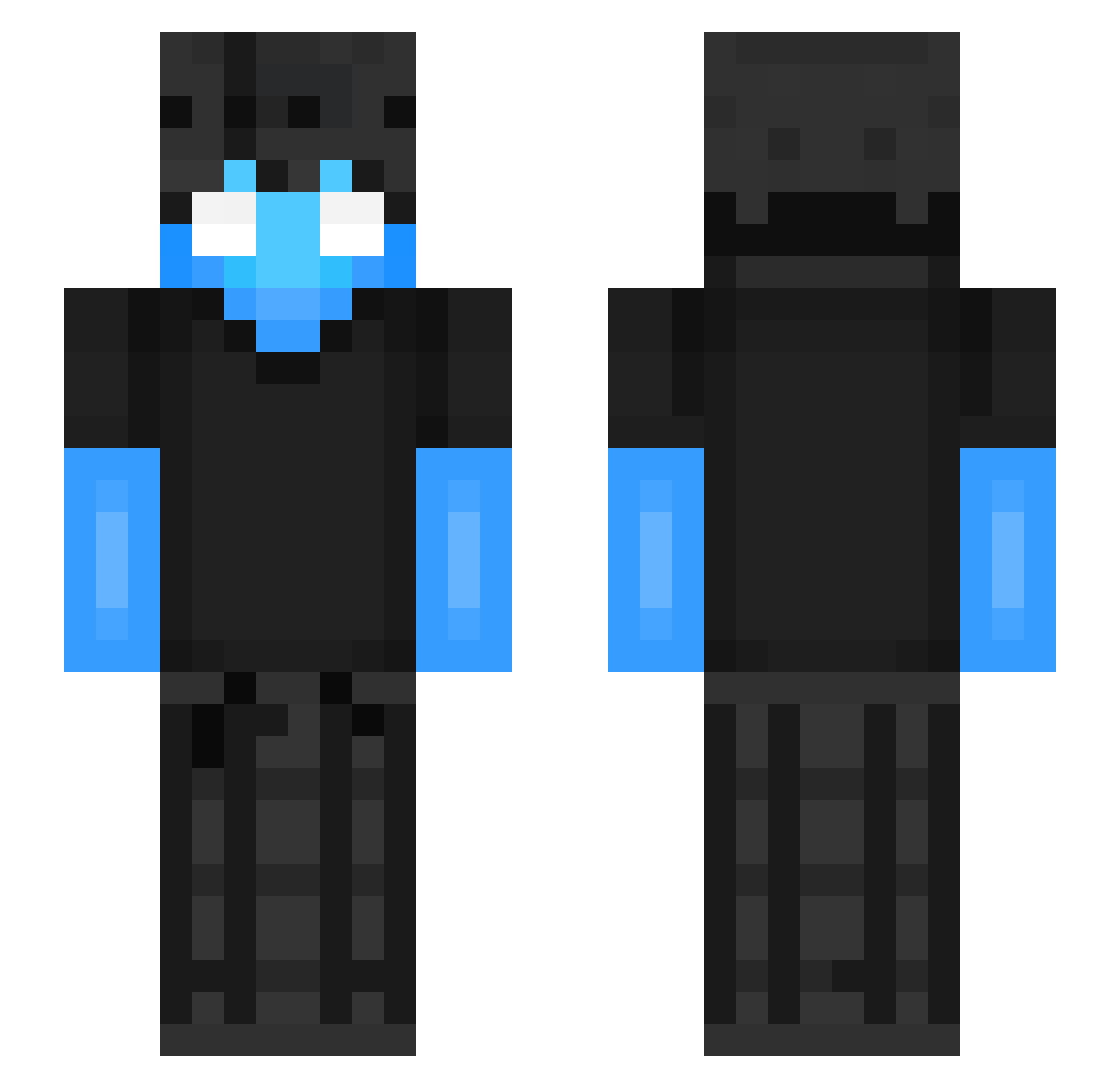 Wovuri Minecraft skin, front and back view