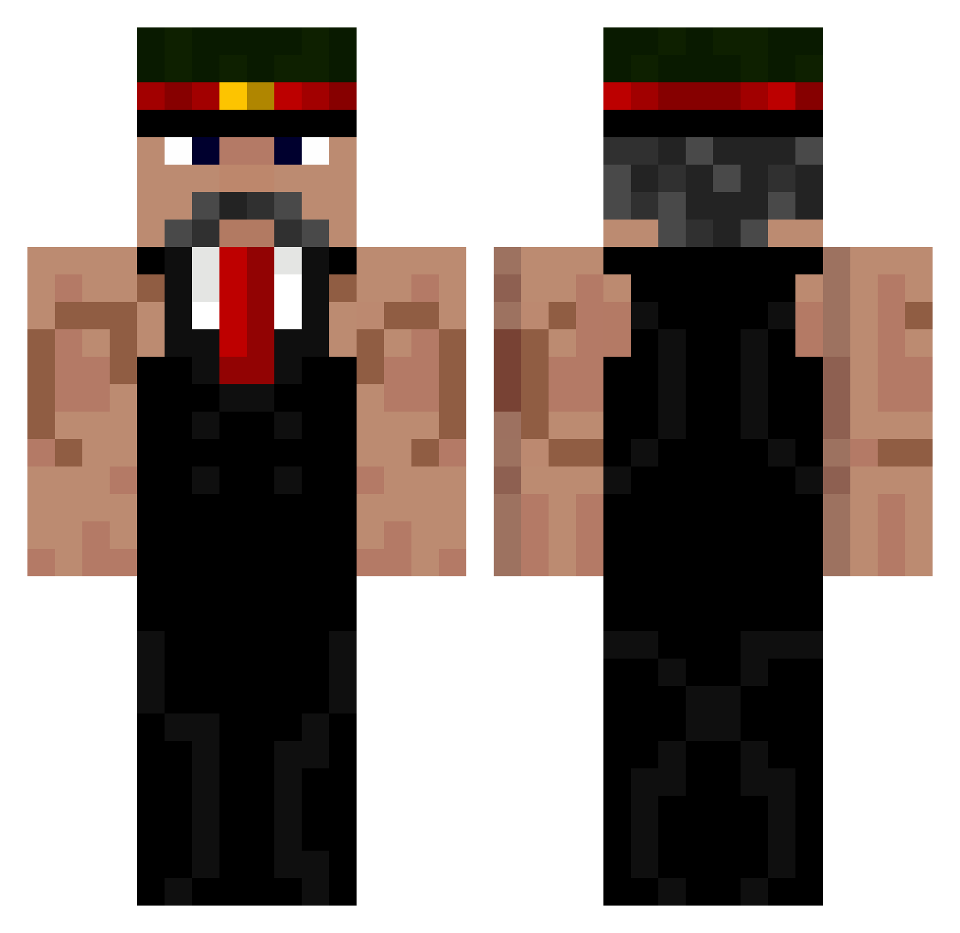 Amando870 Minecraft skin, front and back view