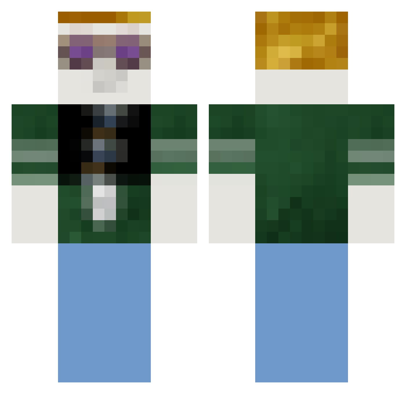 youtookmycats Minecraft skin, front and back view