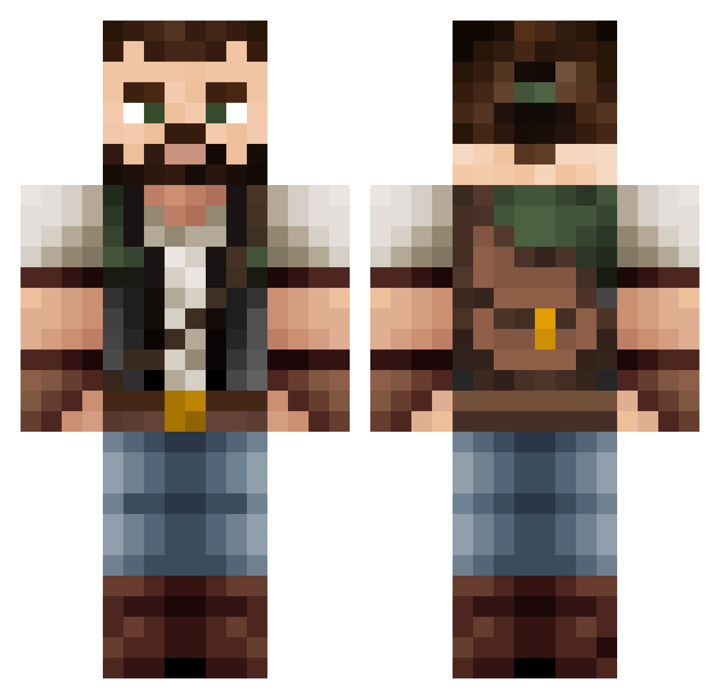 DinoJim Minecraft skin, front and back view