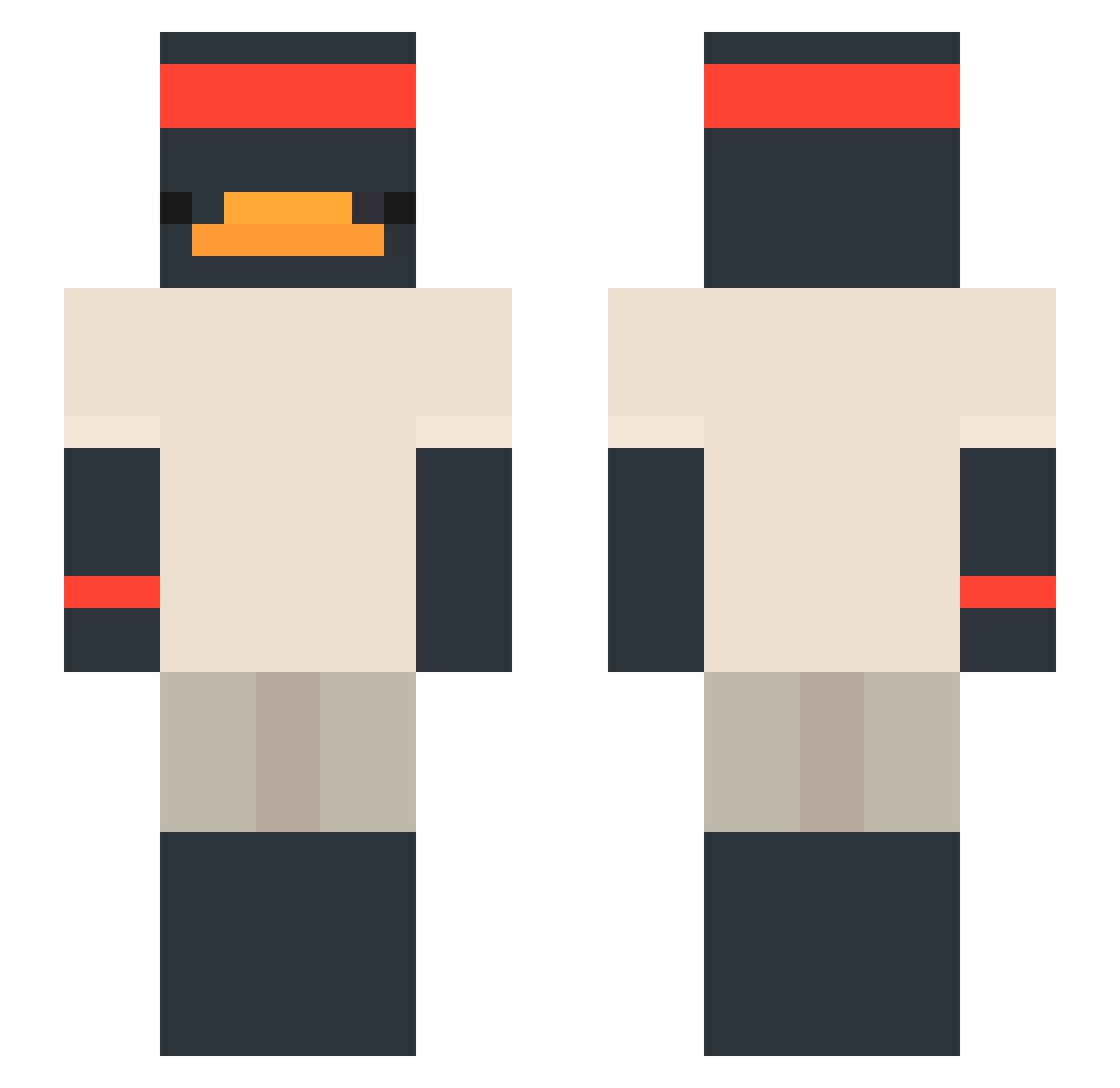 sichy Minecraft skin, front and back view