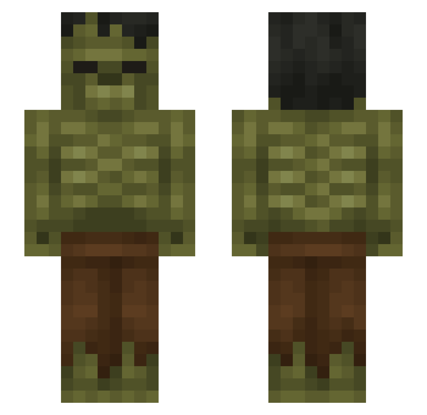 FartingPuppy Minecraft skin, front and back view