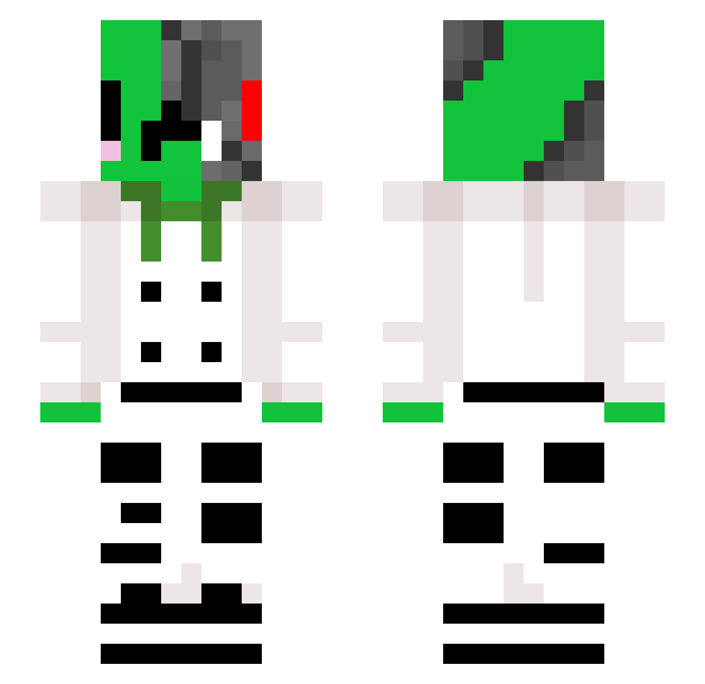 ElRoniMC Minecraft skin, front and back view