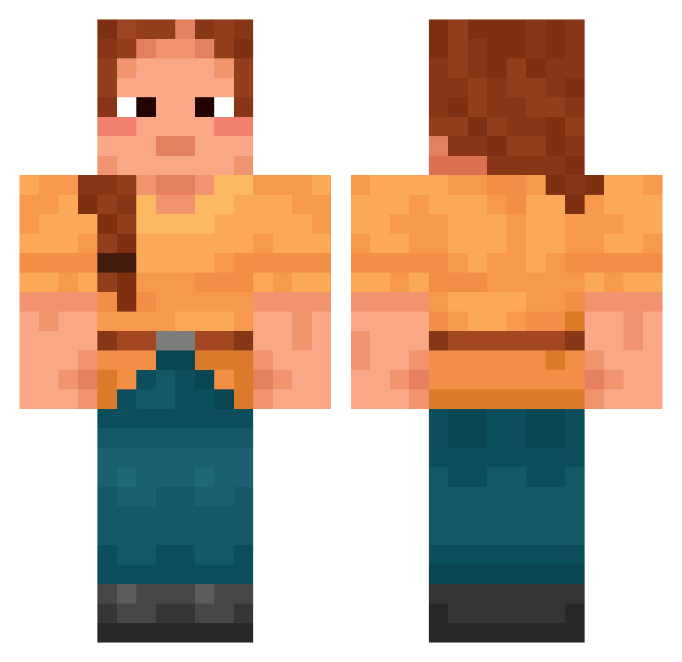 ZzangSsenSuum Minecraft skin, front and back view