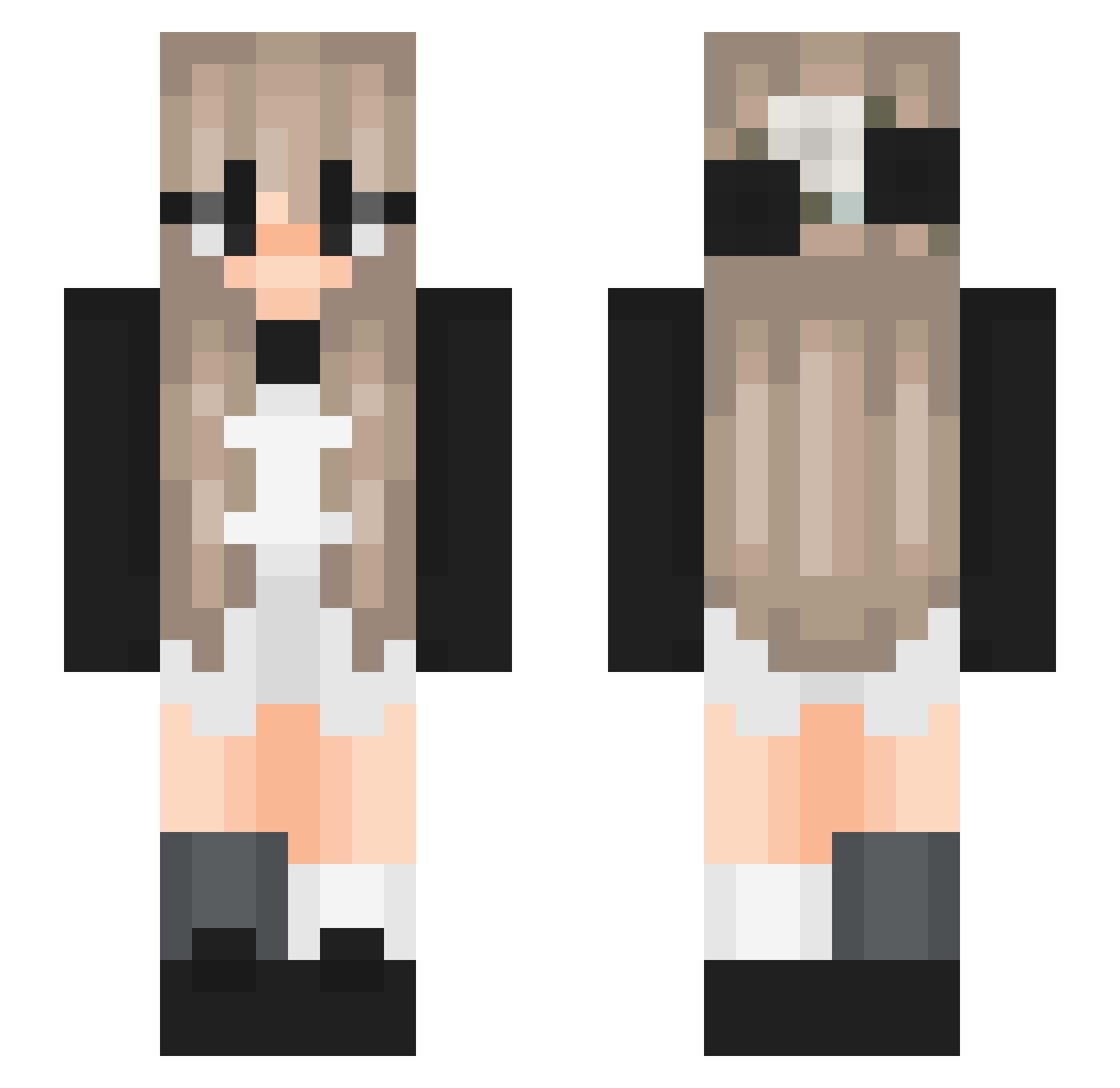 cecile Minecraft skin, front and back view