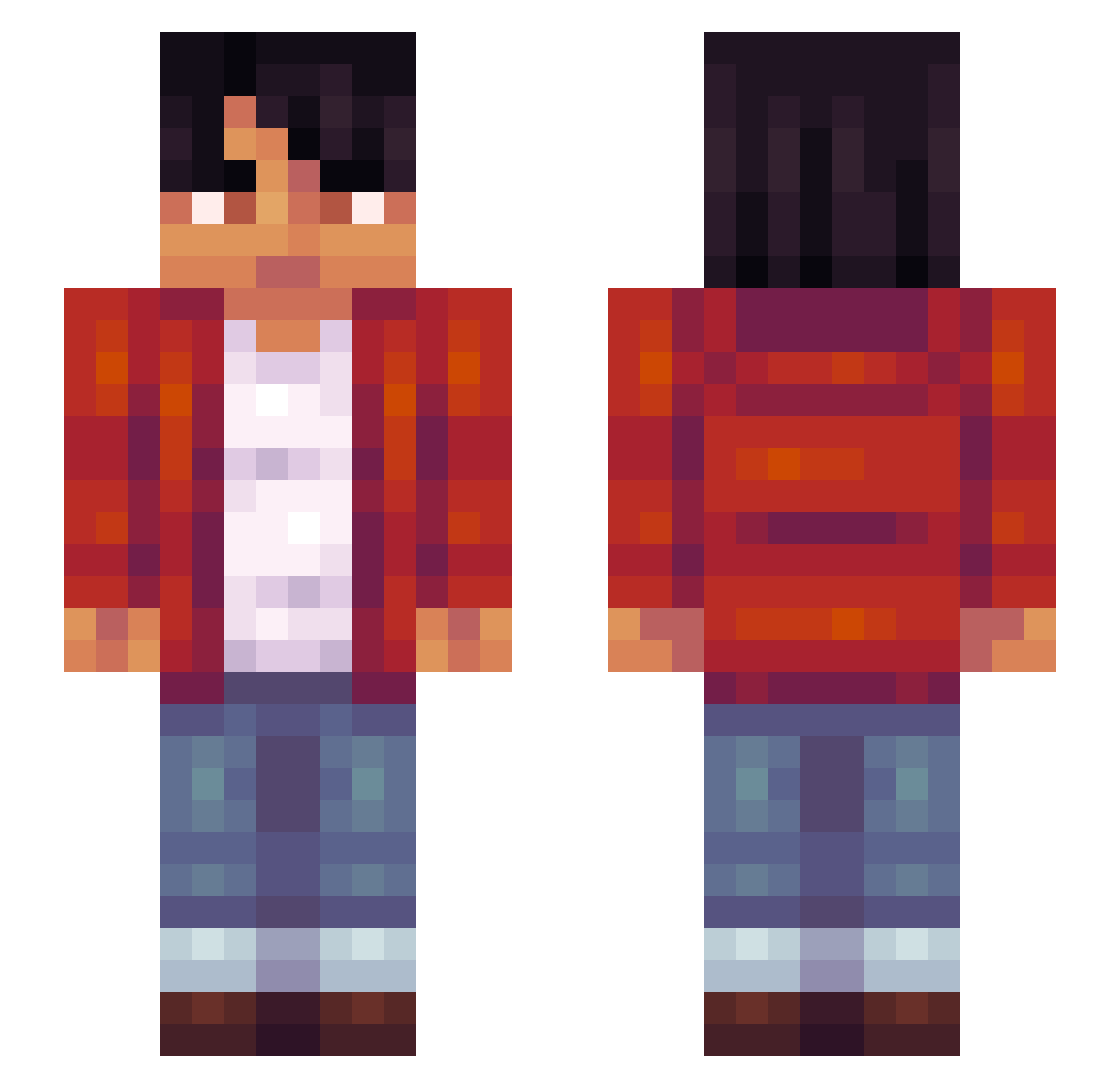 Shrimp_25 Minecraft skin, front and back view