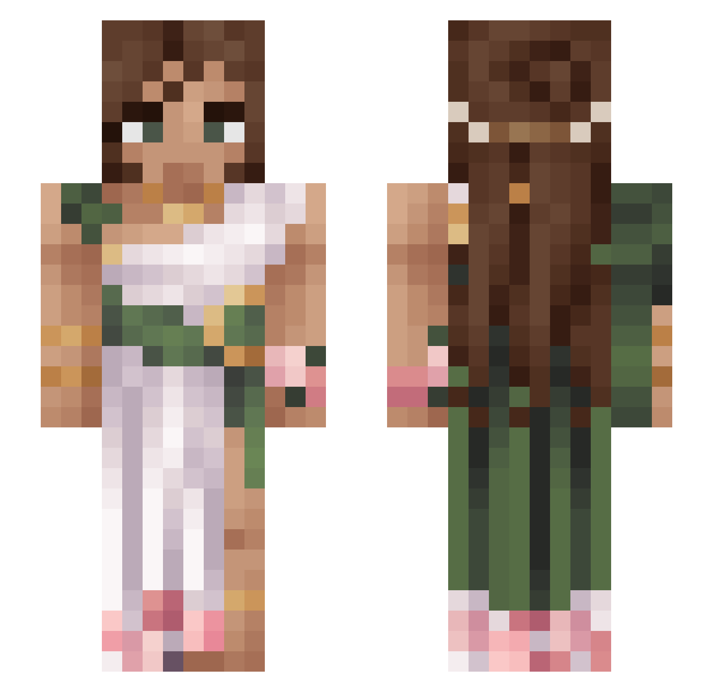 misclaims Minecraft skin, front and back view