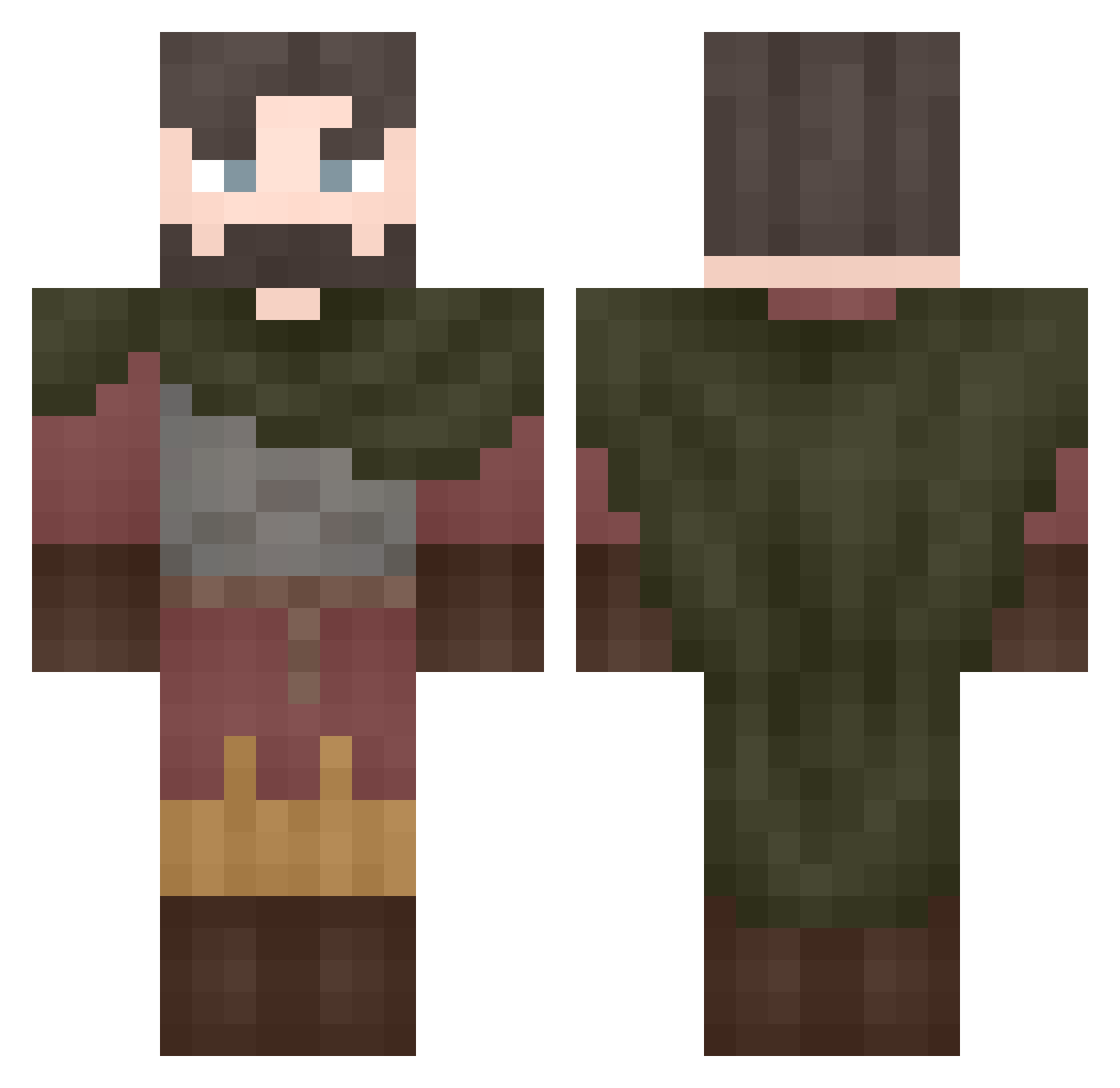 Capace Minecraft skin, front and back view