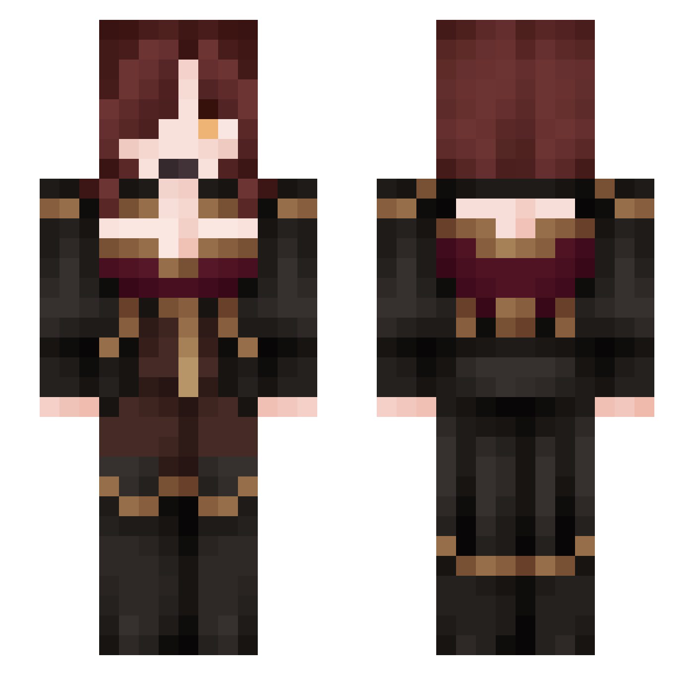 Fenukii Minecraft skin, front and back view