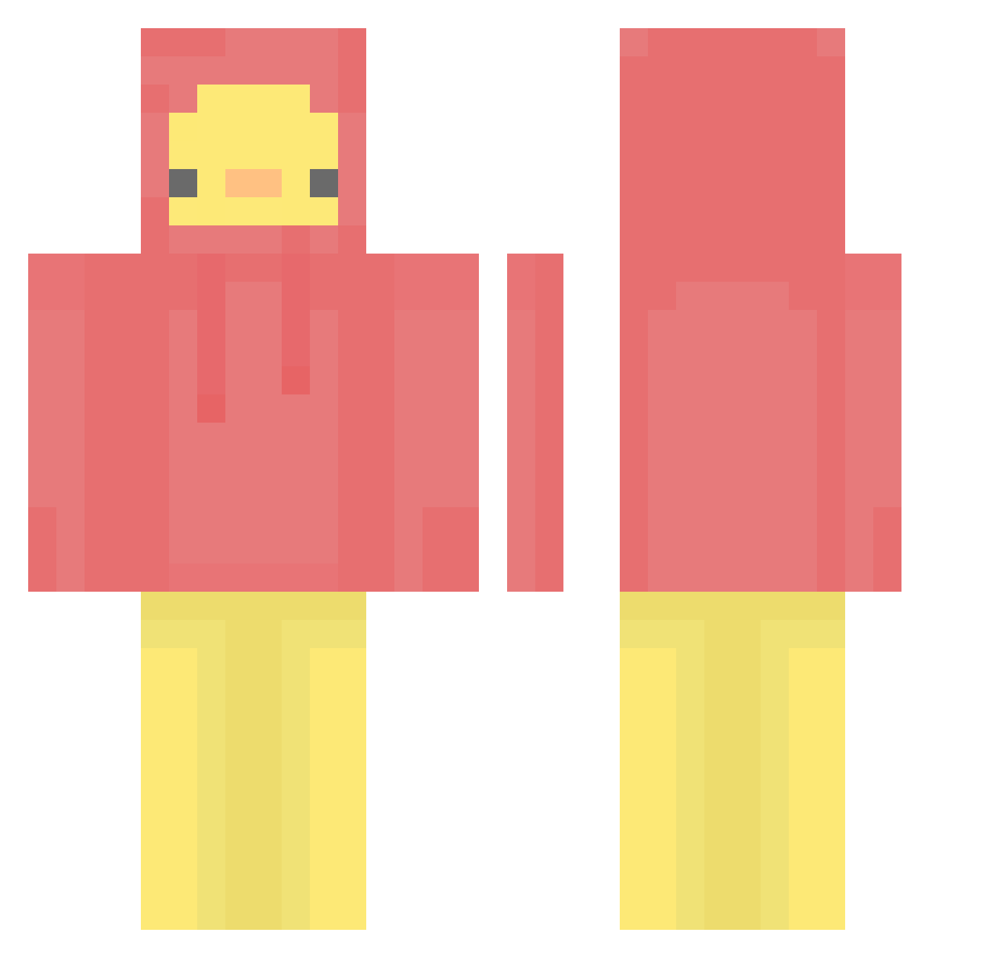 FLARIST Minecraft skin, front and back view