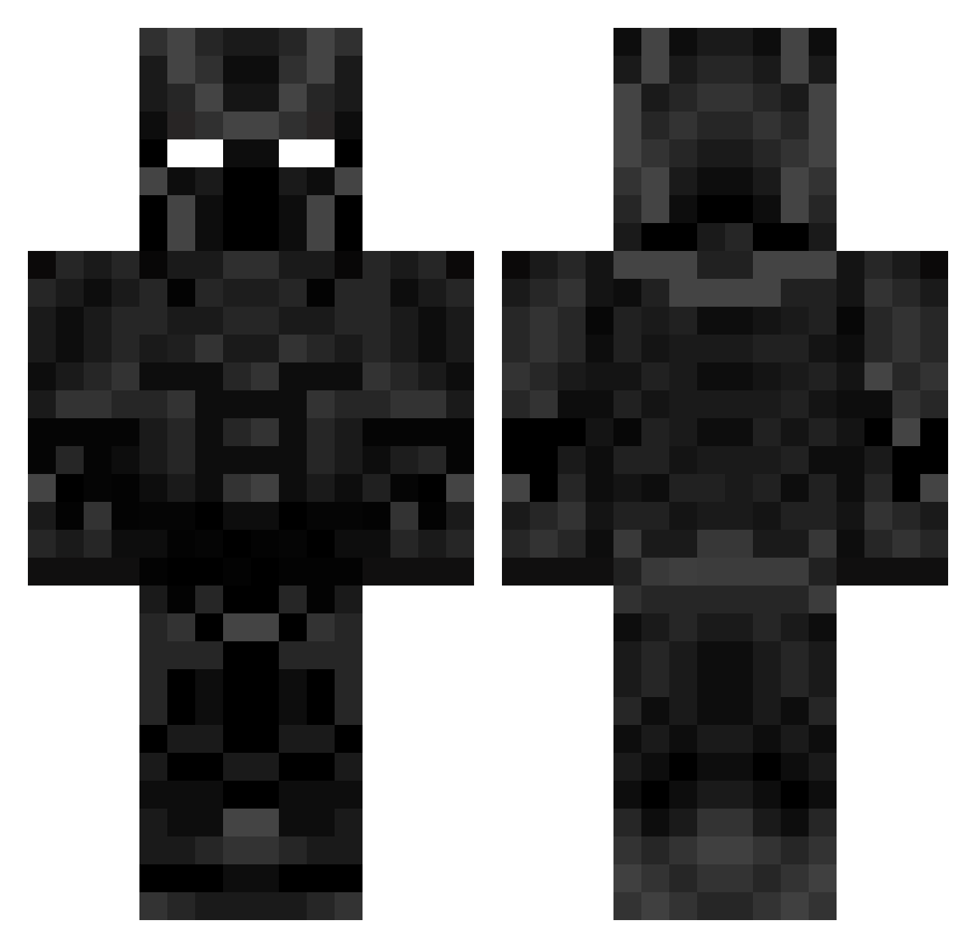vaned Minecraft skin, front and back view