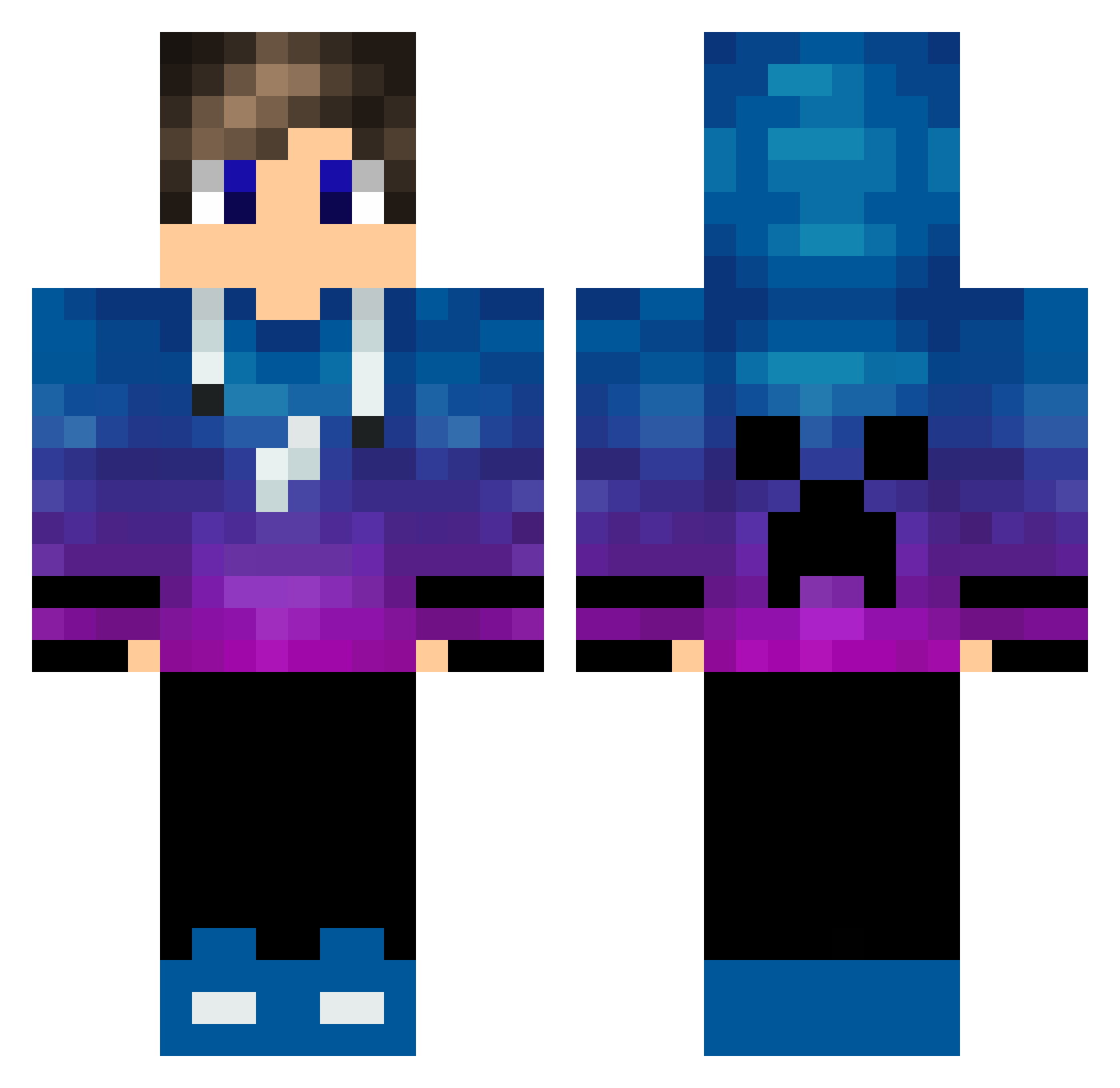 VITOrGA Minecraft skin, front and back view