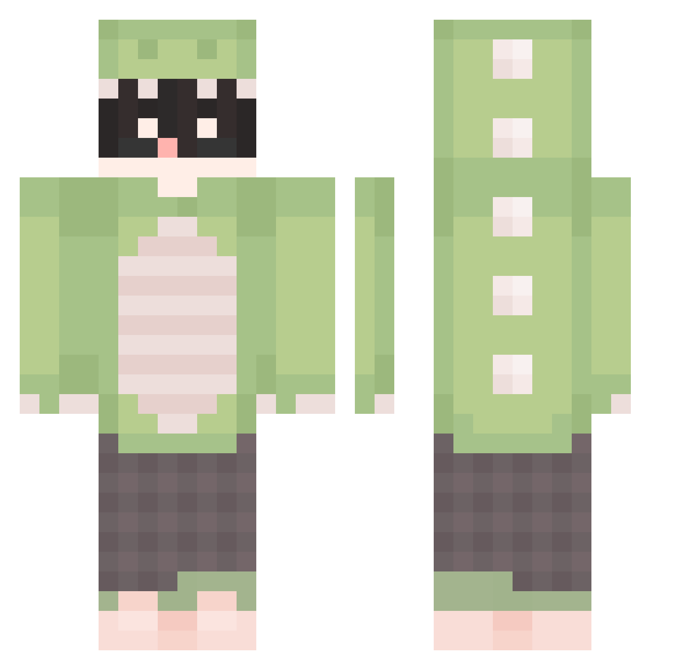 Skarcho Minecraft skin, front and back view