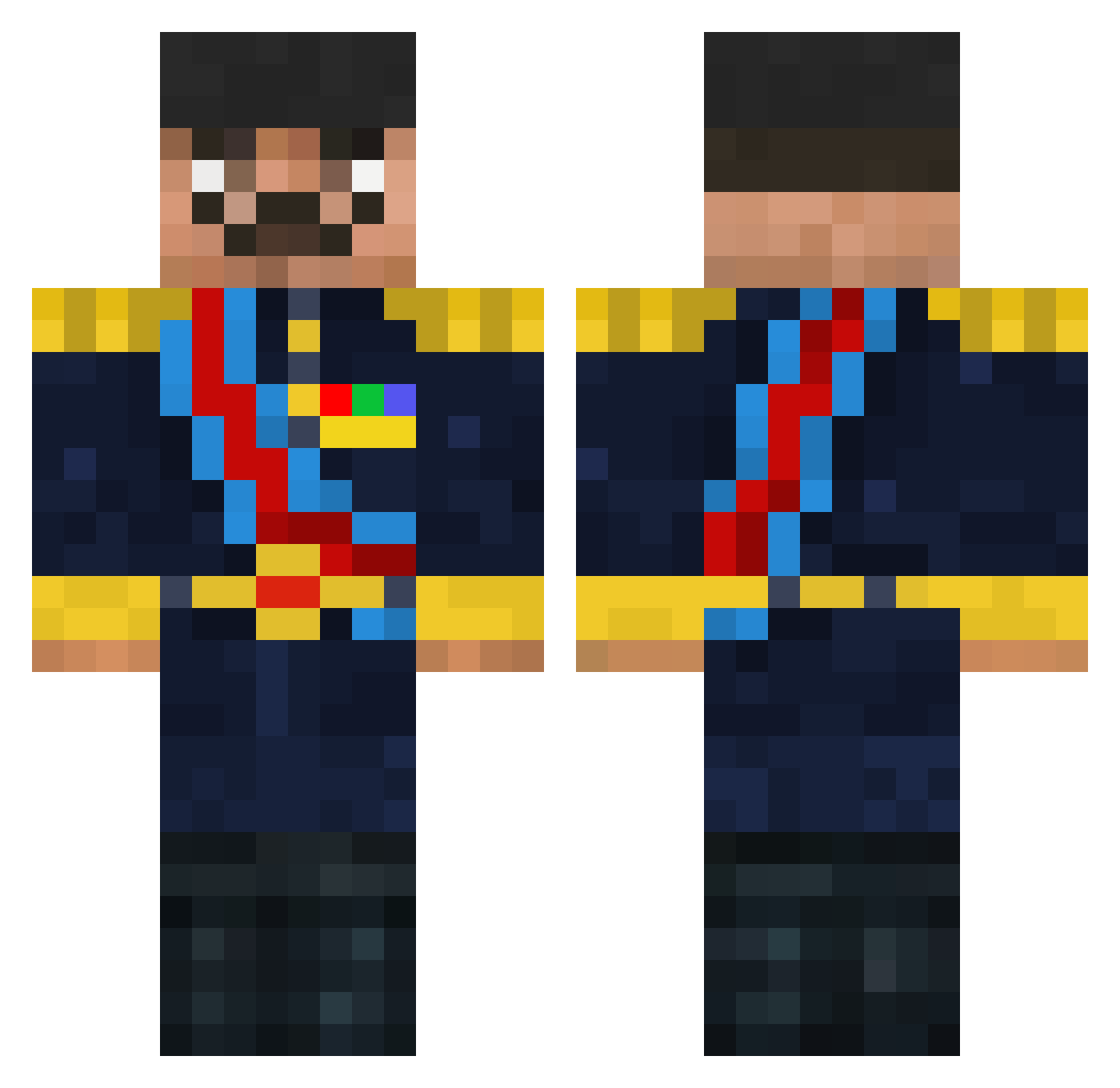 k7r9m Minecraft skin, front and back view