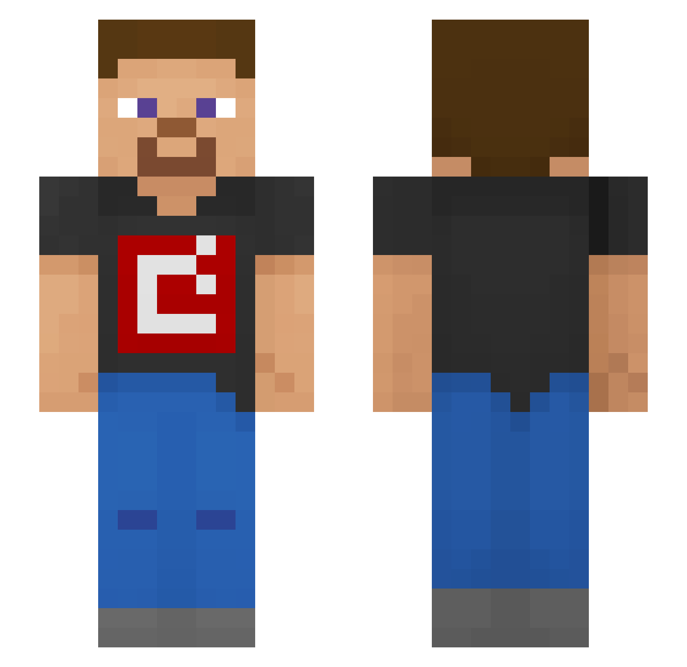 Super_Genius Minecraft skin, front and back view