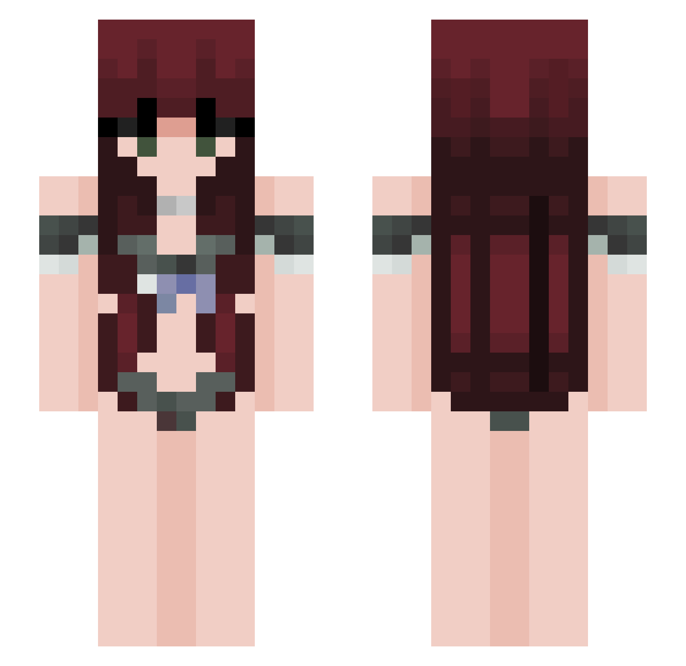 exqwuddle Minecraft skin, front and back view