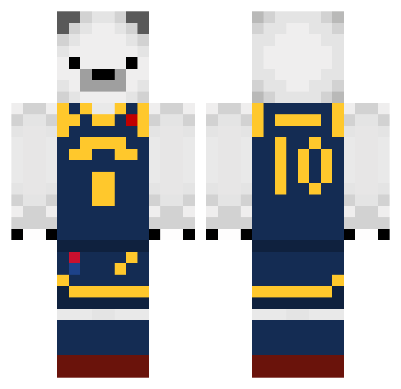 MachikoHimora Minecraft skin, front and back view