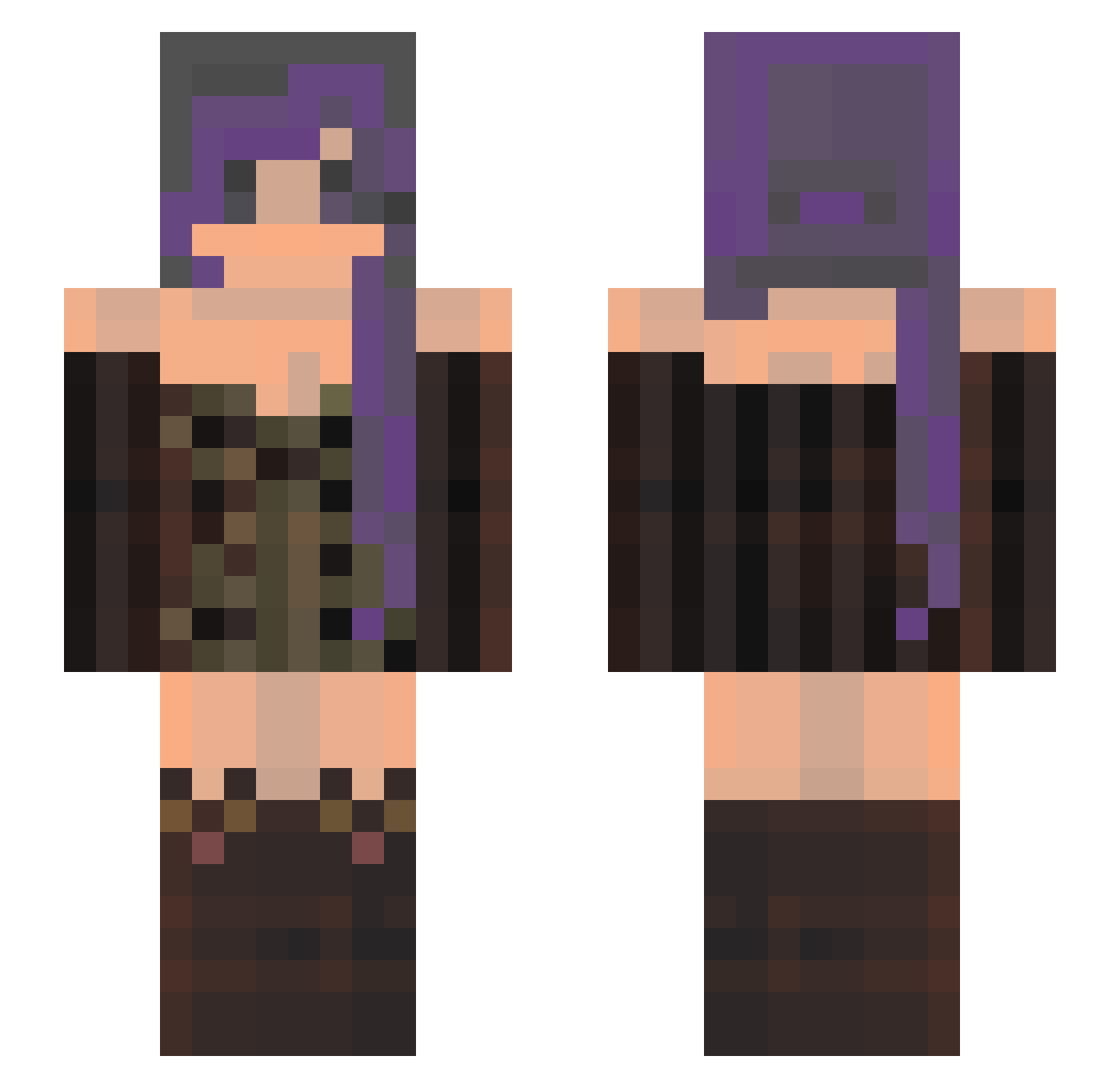GubblieBubblie Minecraft skin, front and back view