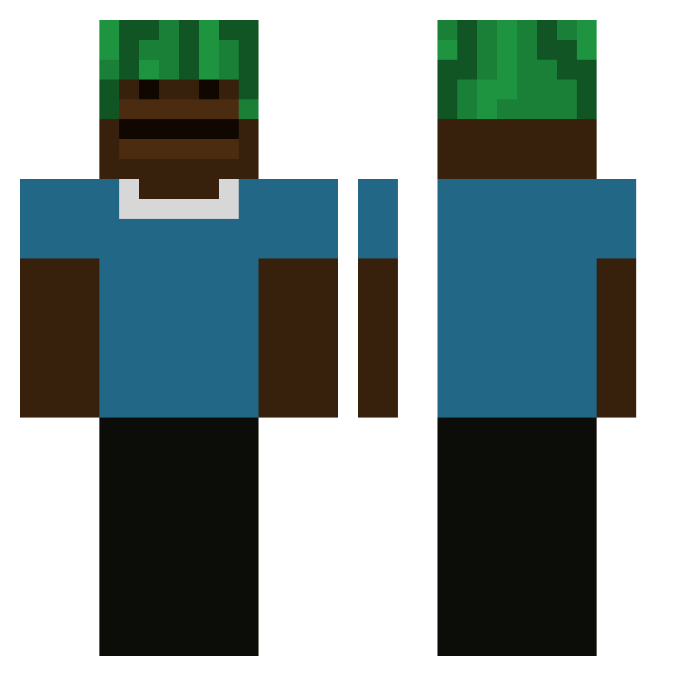 thunderba11s Minecraft skin, front and back view