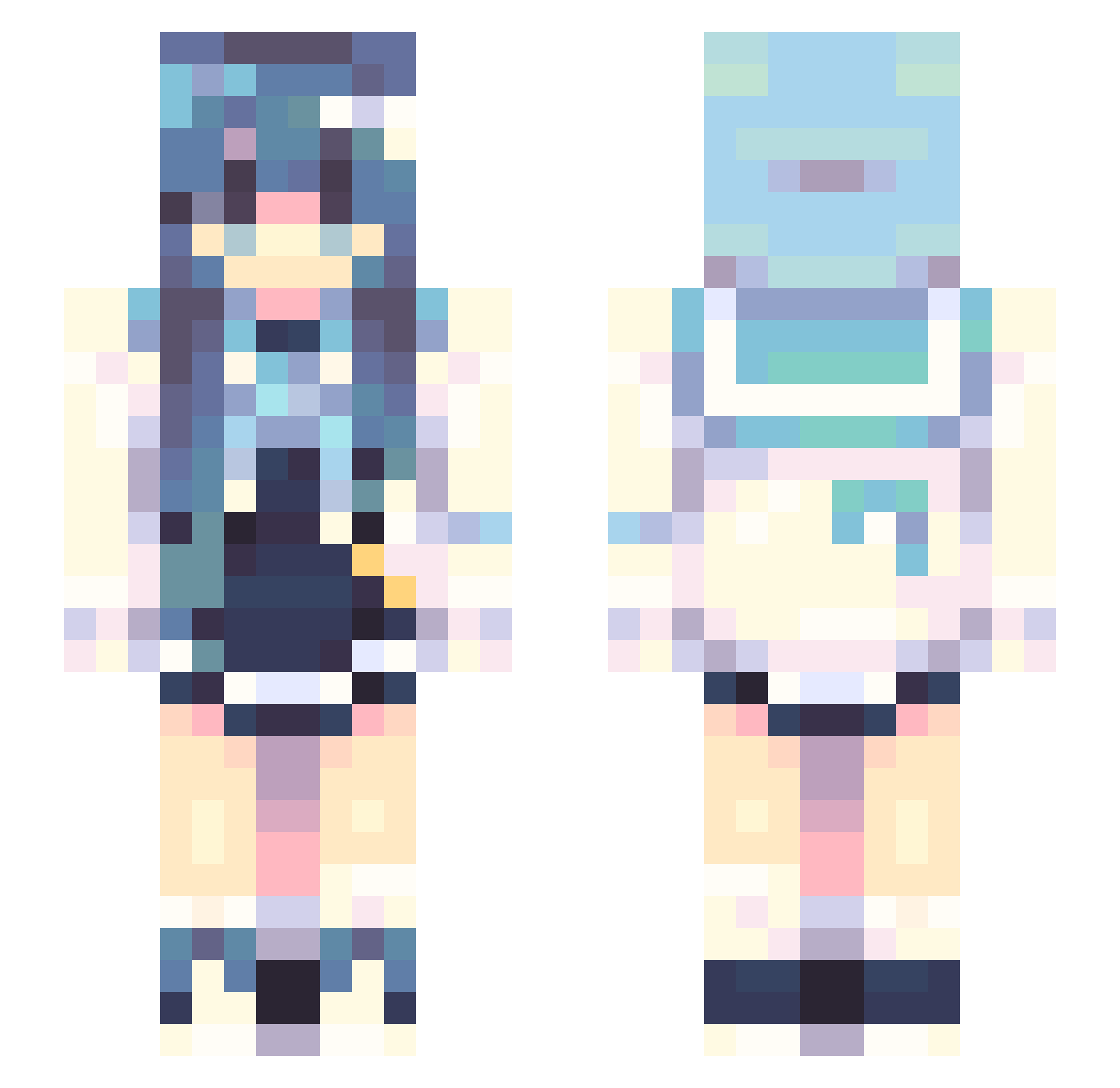 Lok0529 Minecraft skin, front and back view