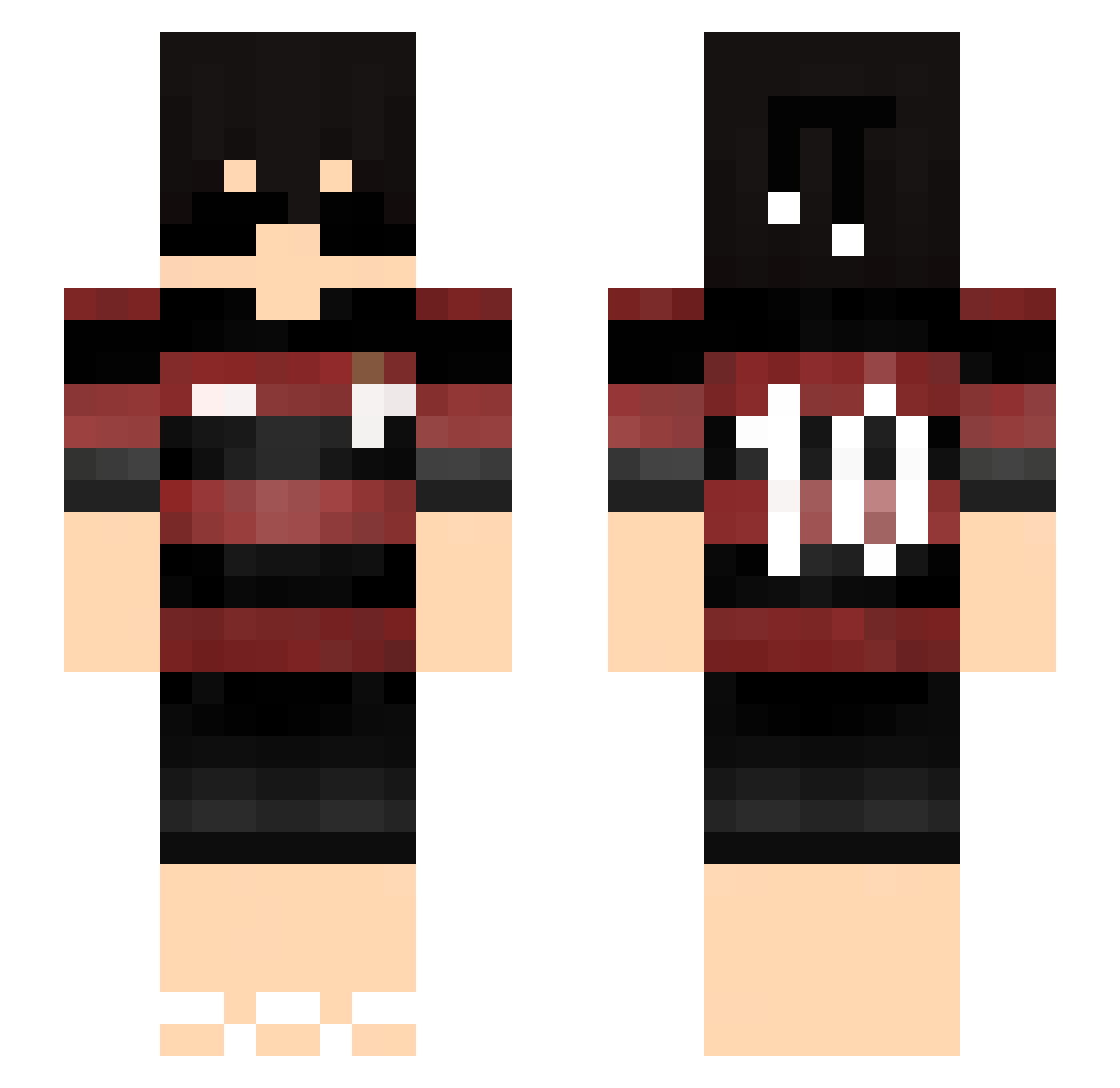 Snowzzada Minecraft skin, front and back view