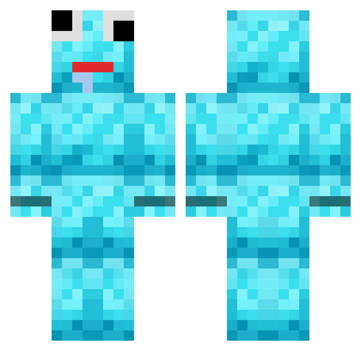 Tensile_ Minecraft skin, front and back view