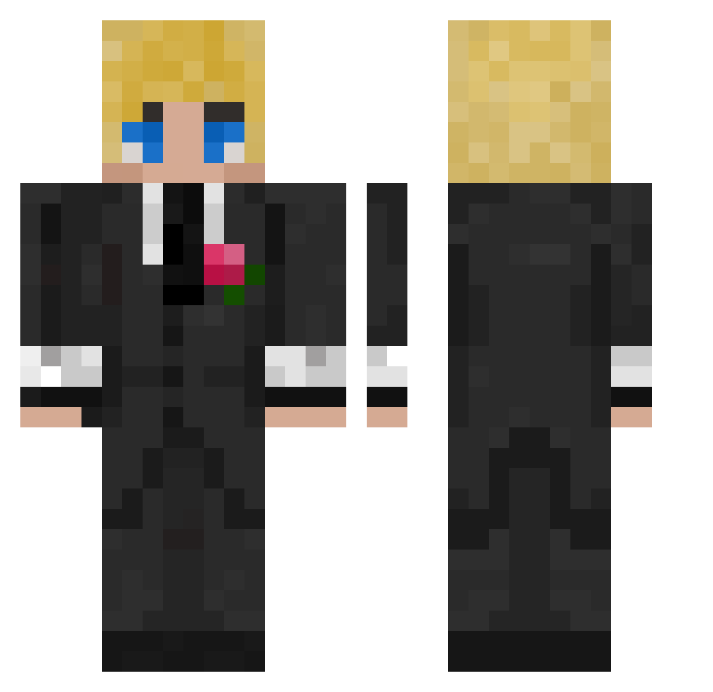 TmoneyDoinWork Minecraft skin, front and back view