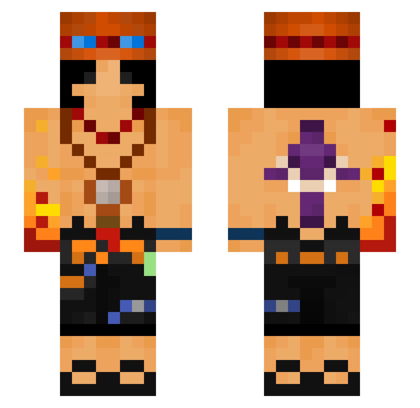 FendiKush Minecraft skin, front and back view