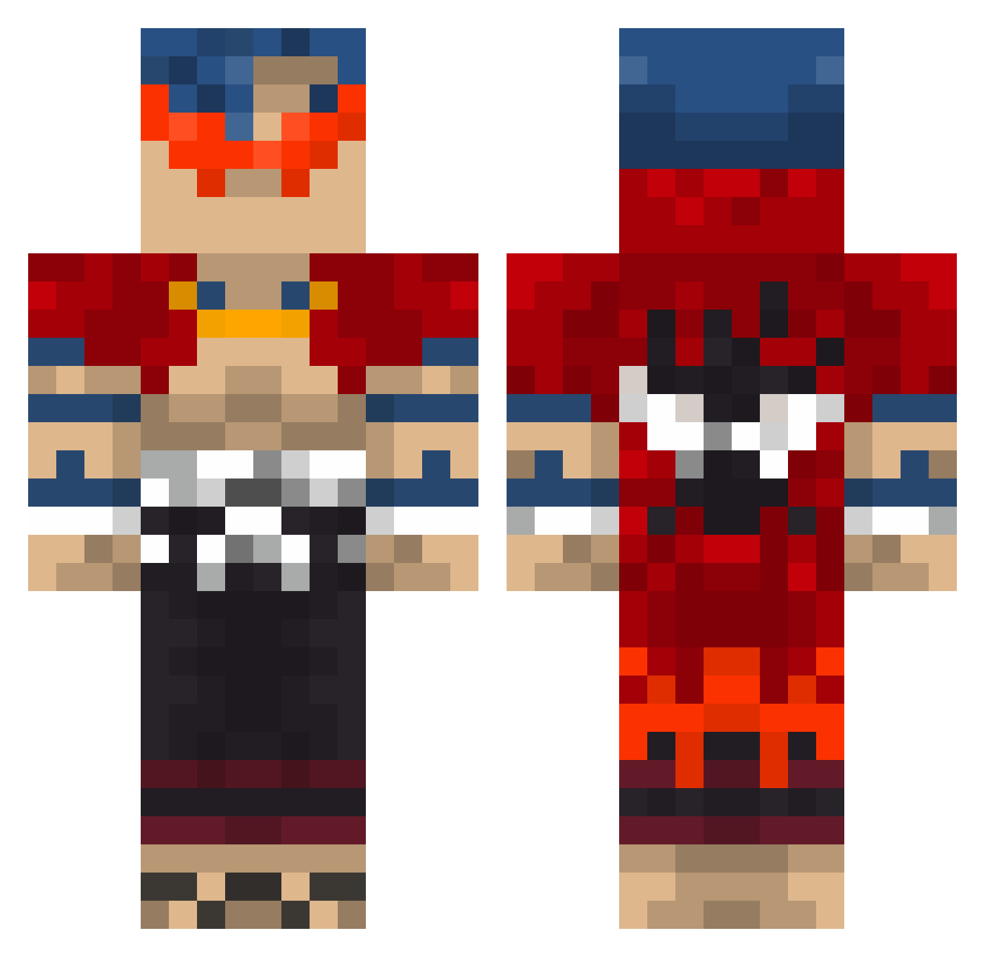 TangerineRevenge Minecraft skin, front and back view