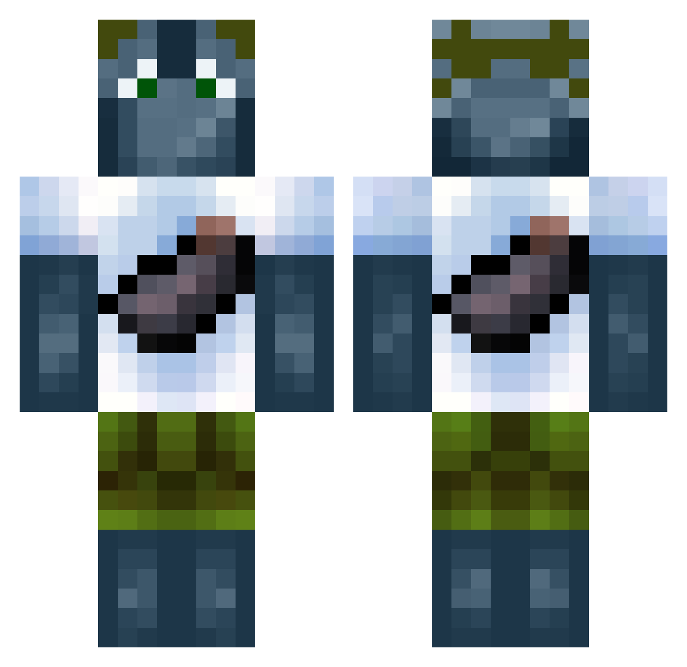 BigwebSvK Minecraft skin, front and back view