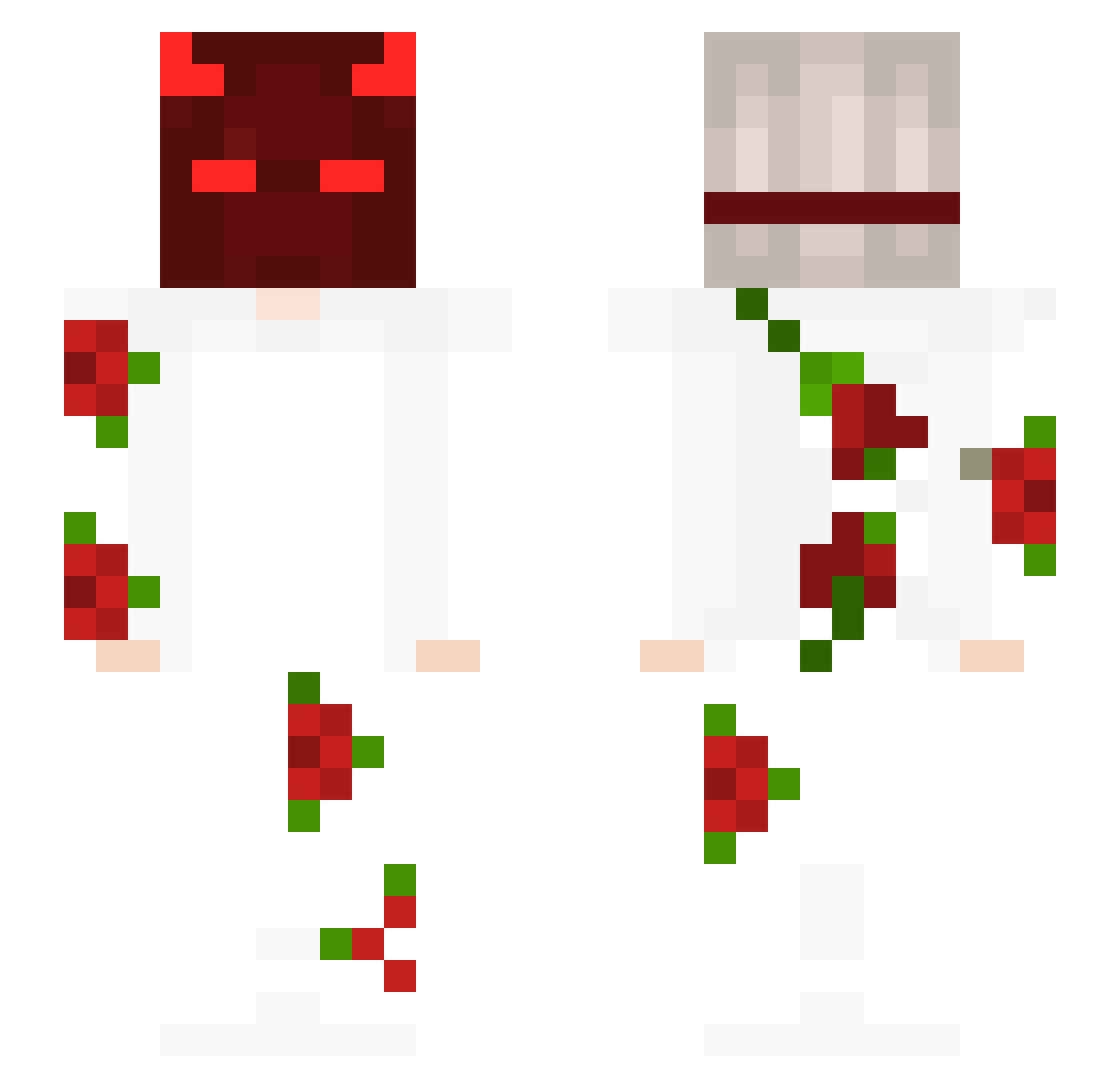Elizarr Minecraft skin, front and back view