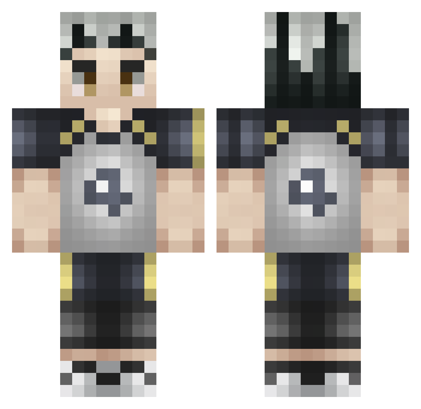 DasMerami Minecraft skin, front and back view