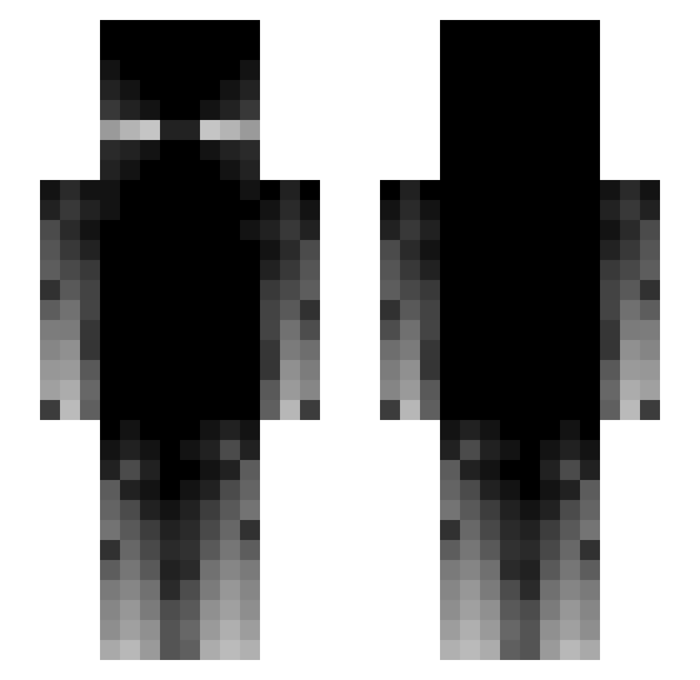 skulivf Minecraft skin, front and back view