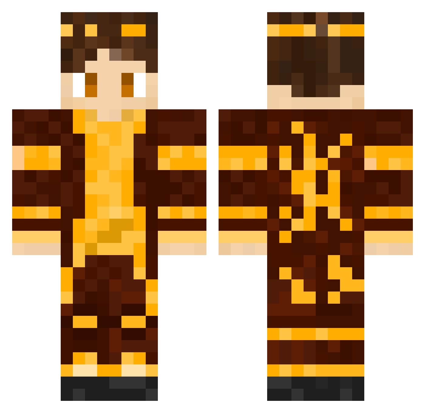 PUHEKC Minecraft skin, front and back view