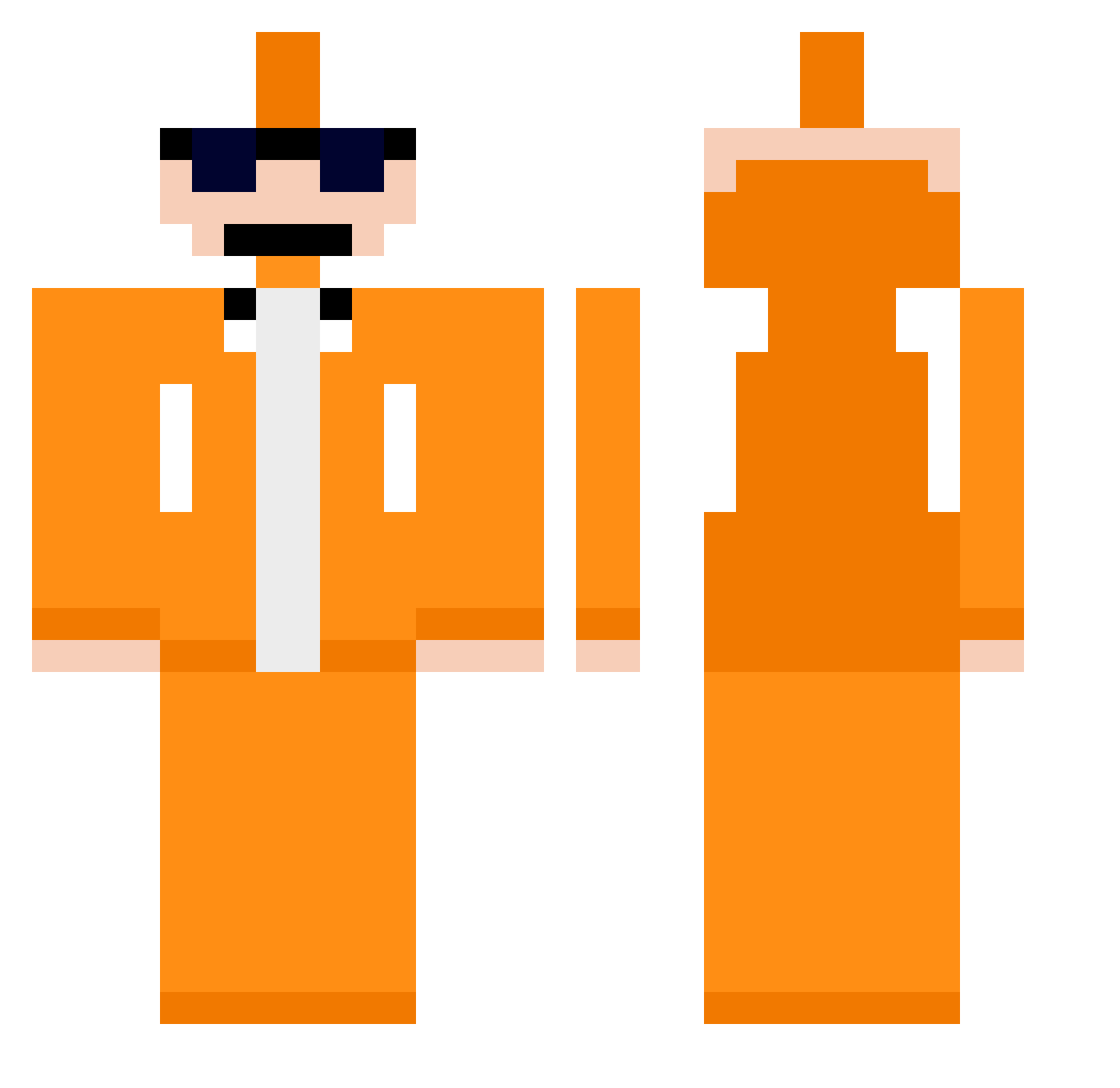 Partna420 Minecraft skin, front and back view