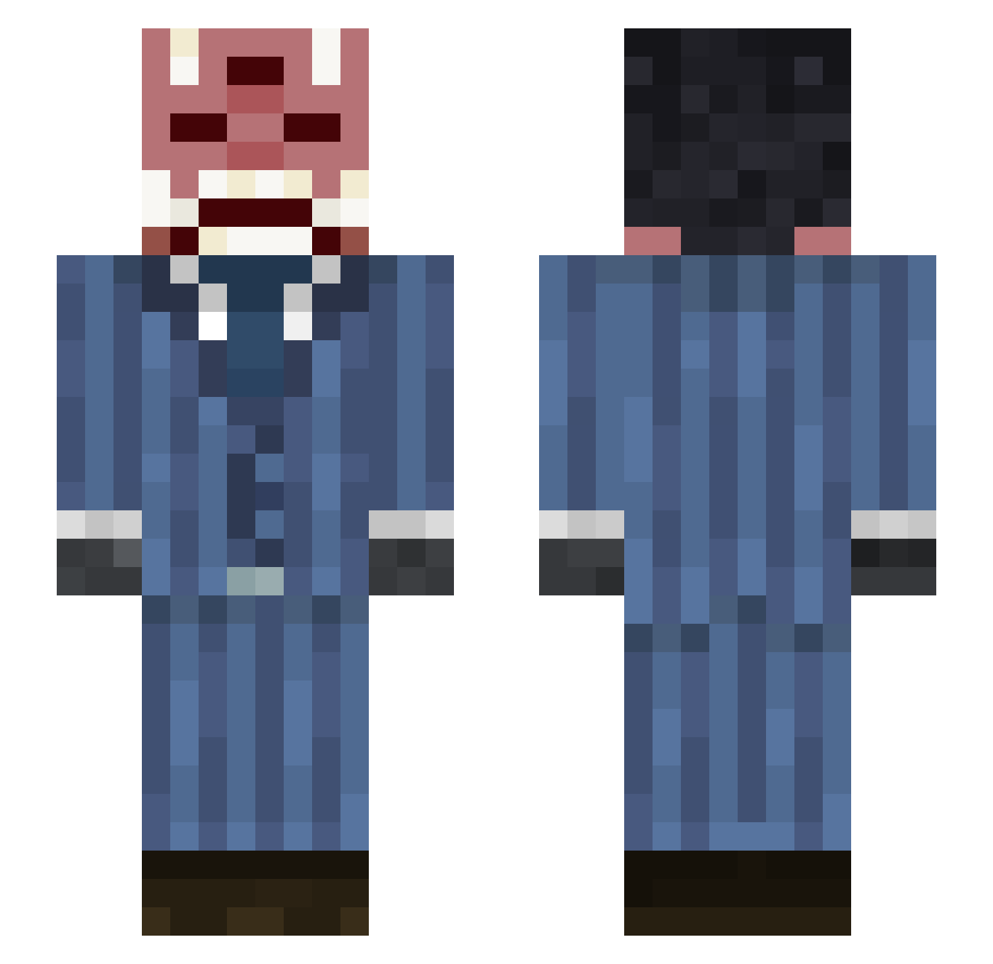 DeusarOni Minecraft skin, front and back view