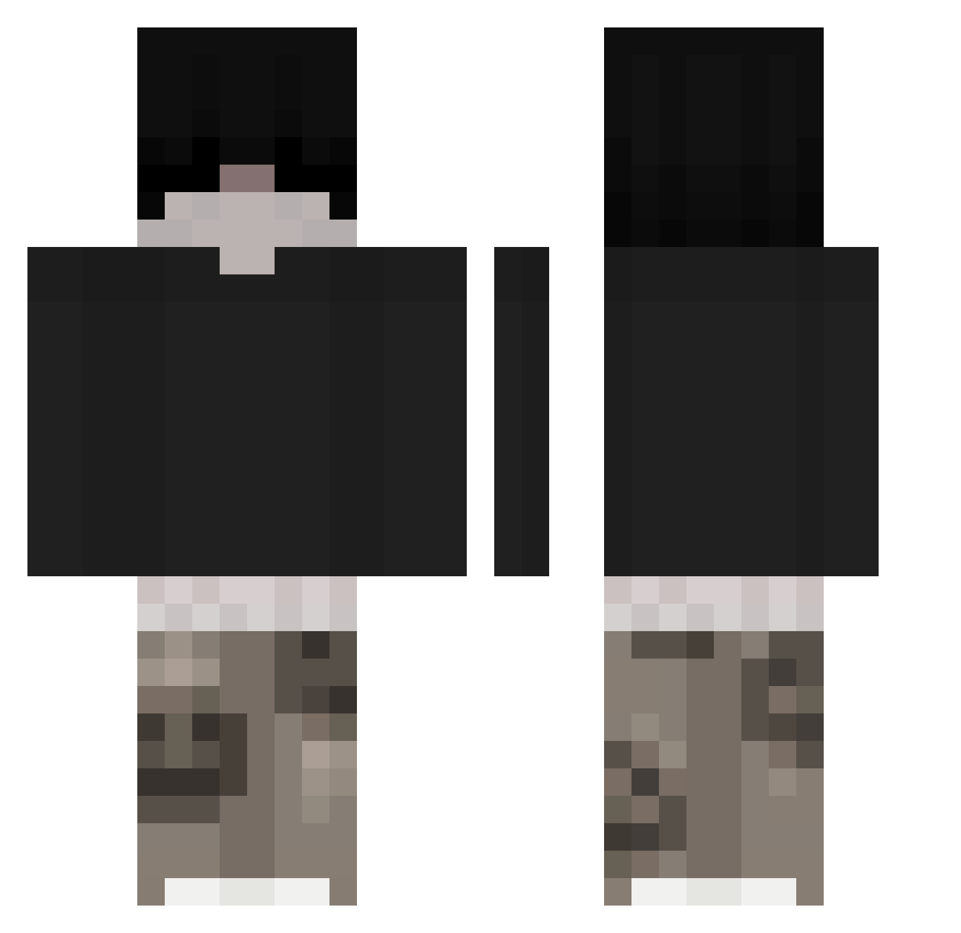 GabePrism Minecraft skin, front and back view