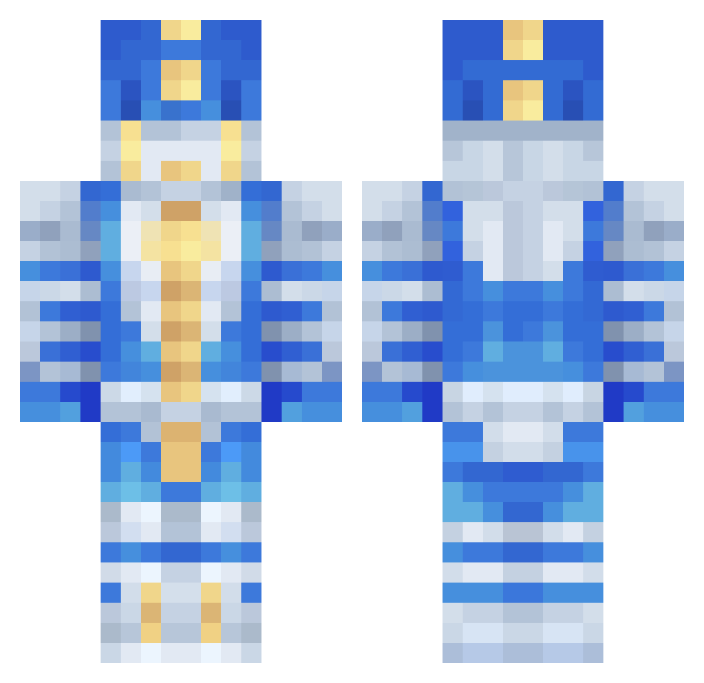 GXDXAZ Minecraft skin, front and back view