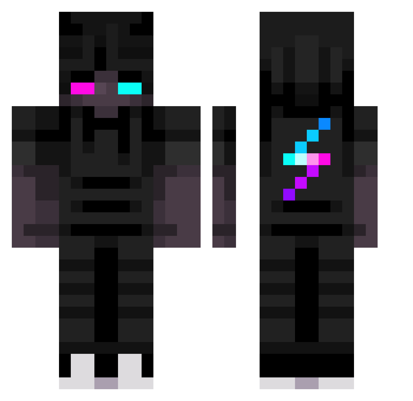 WolfHunter20 Minecraft skin, front and back view