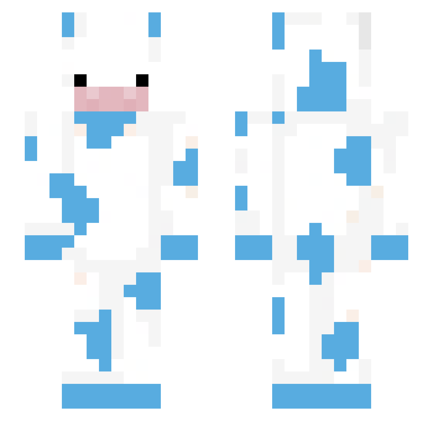 yuyaya Minecraft skin, front and back view