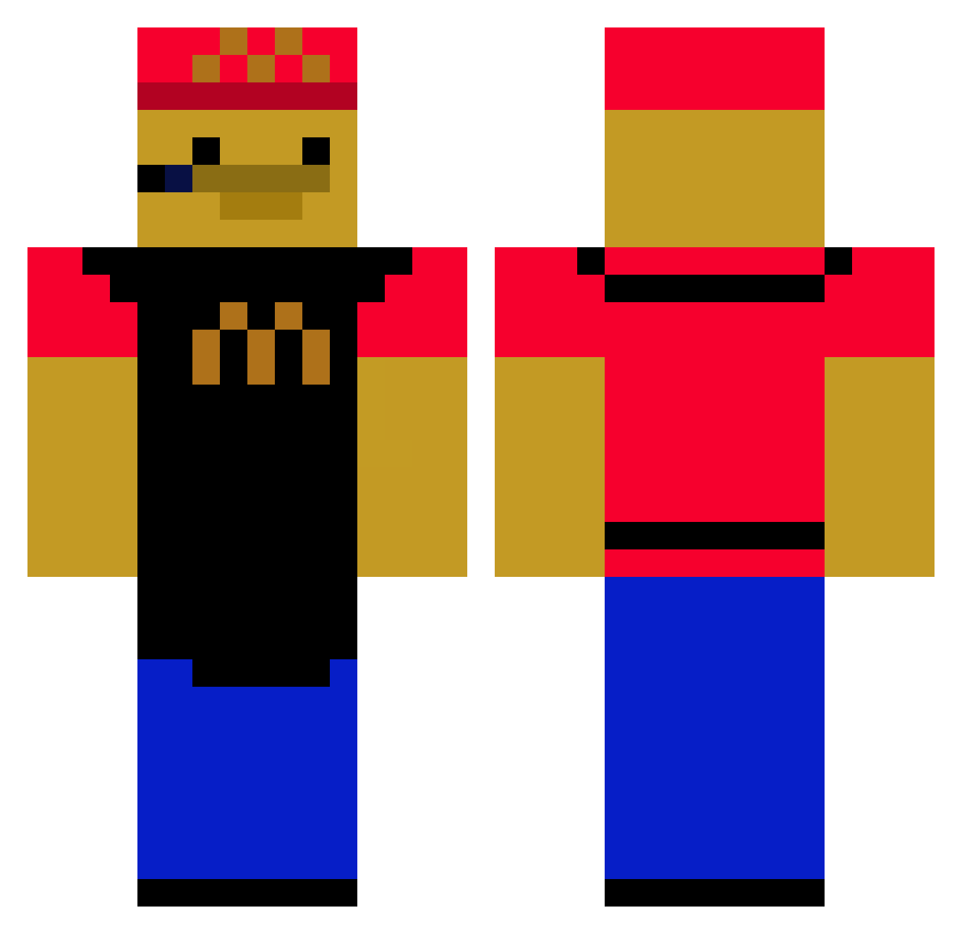 richhhhhh Minecraft skin, front and back view