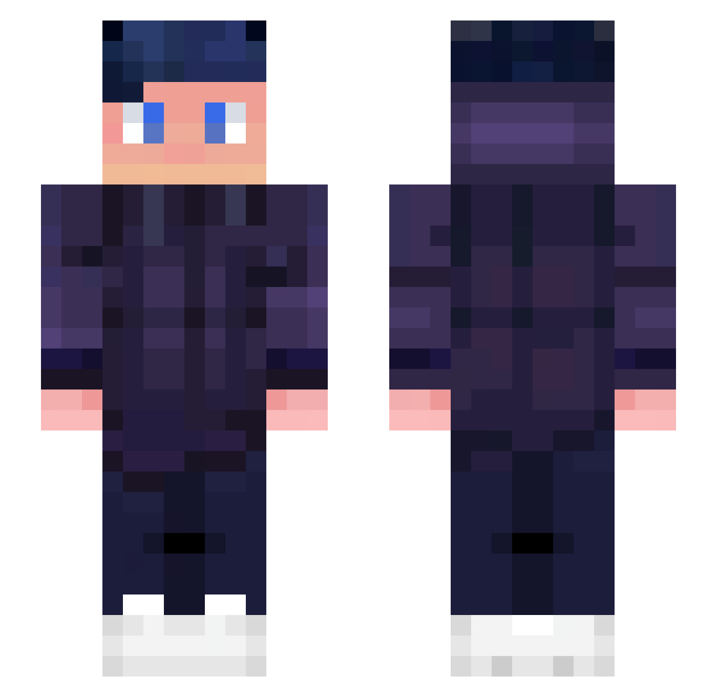 Whitebone Minecraft skin, front and back view