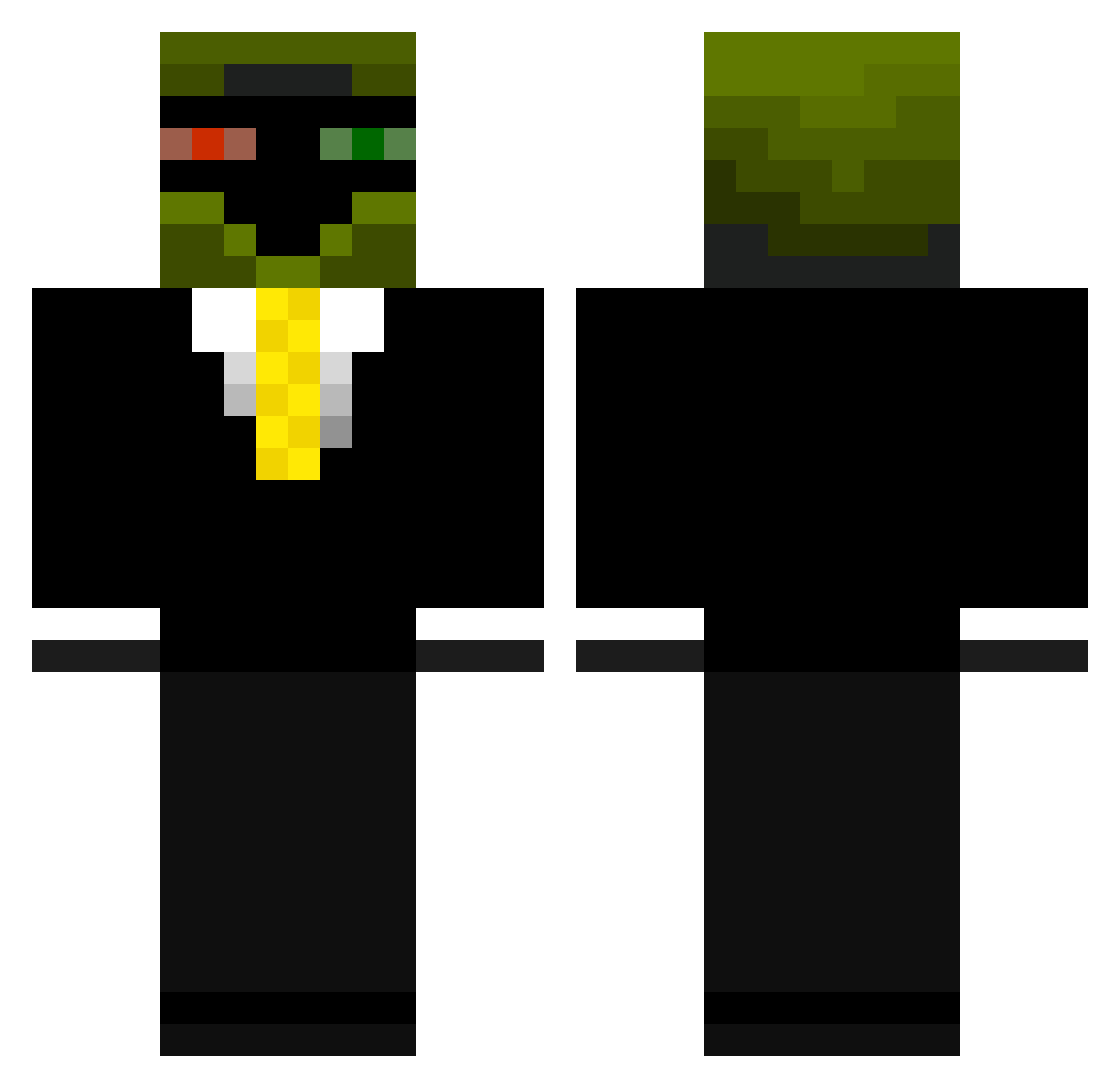 RedvsBlue Minecraft skin, front and back view