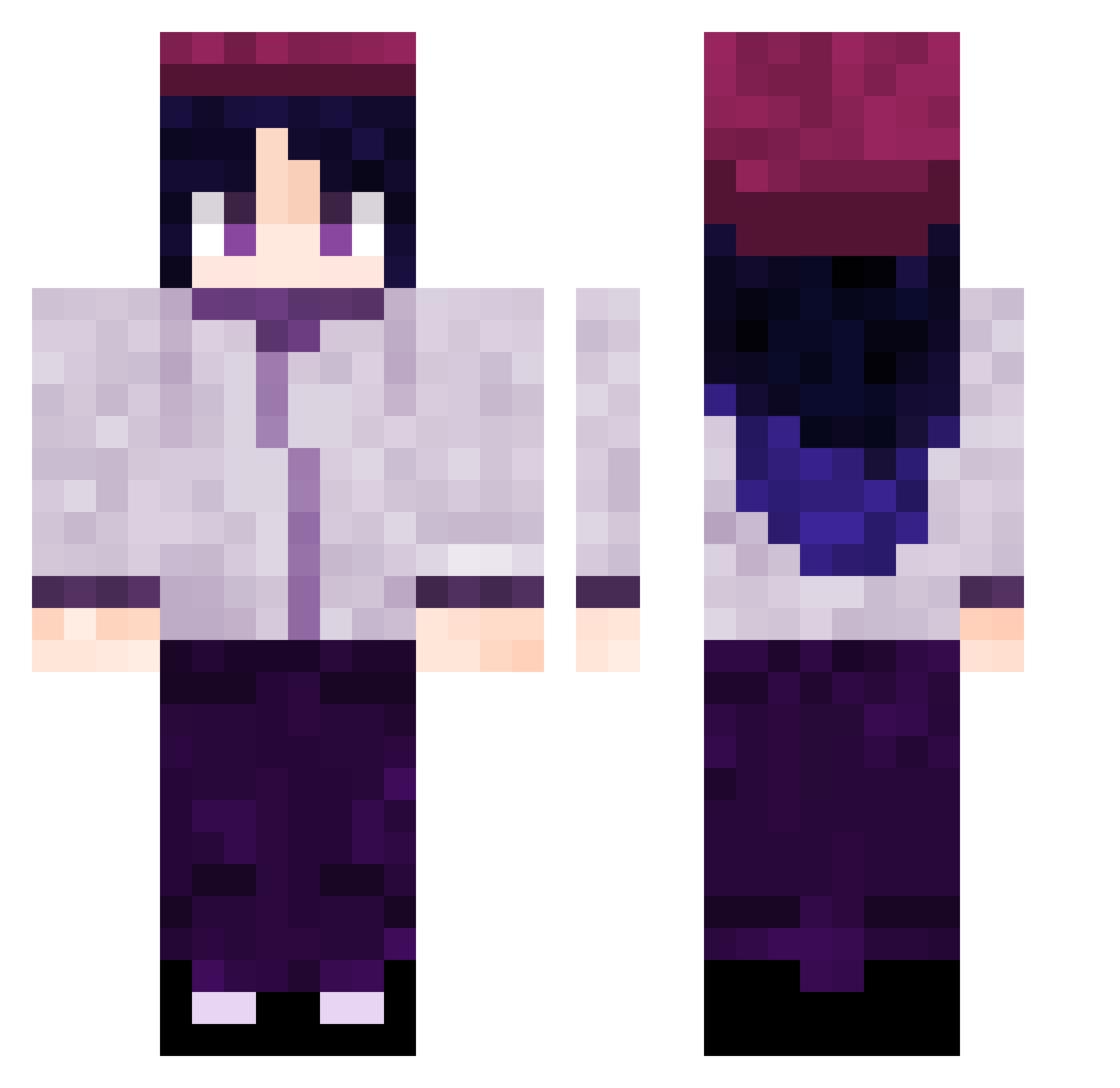 LuGodzilla Minecraft skin, front and back view