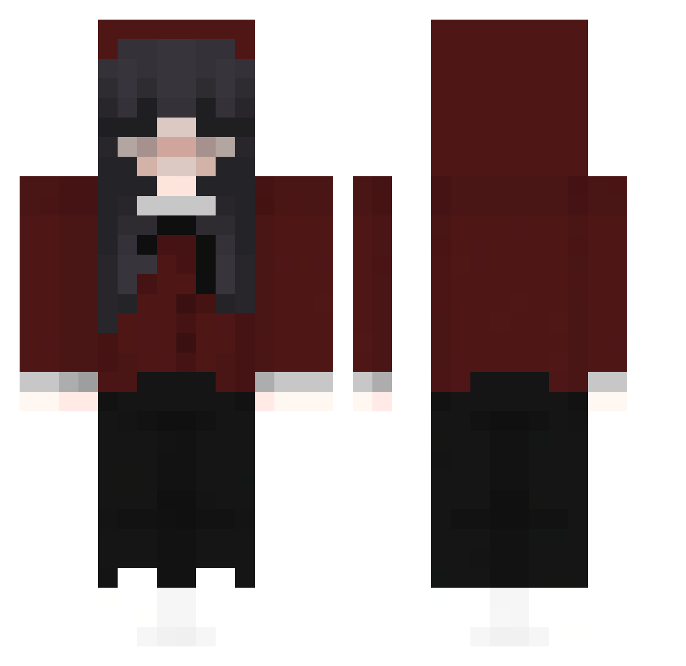 unbundled Minecraft skin, front and back view