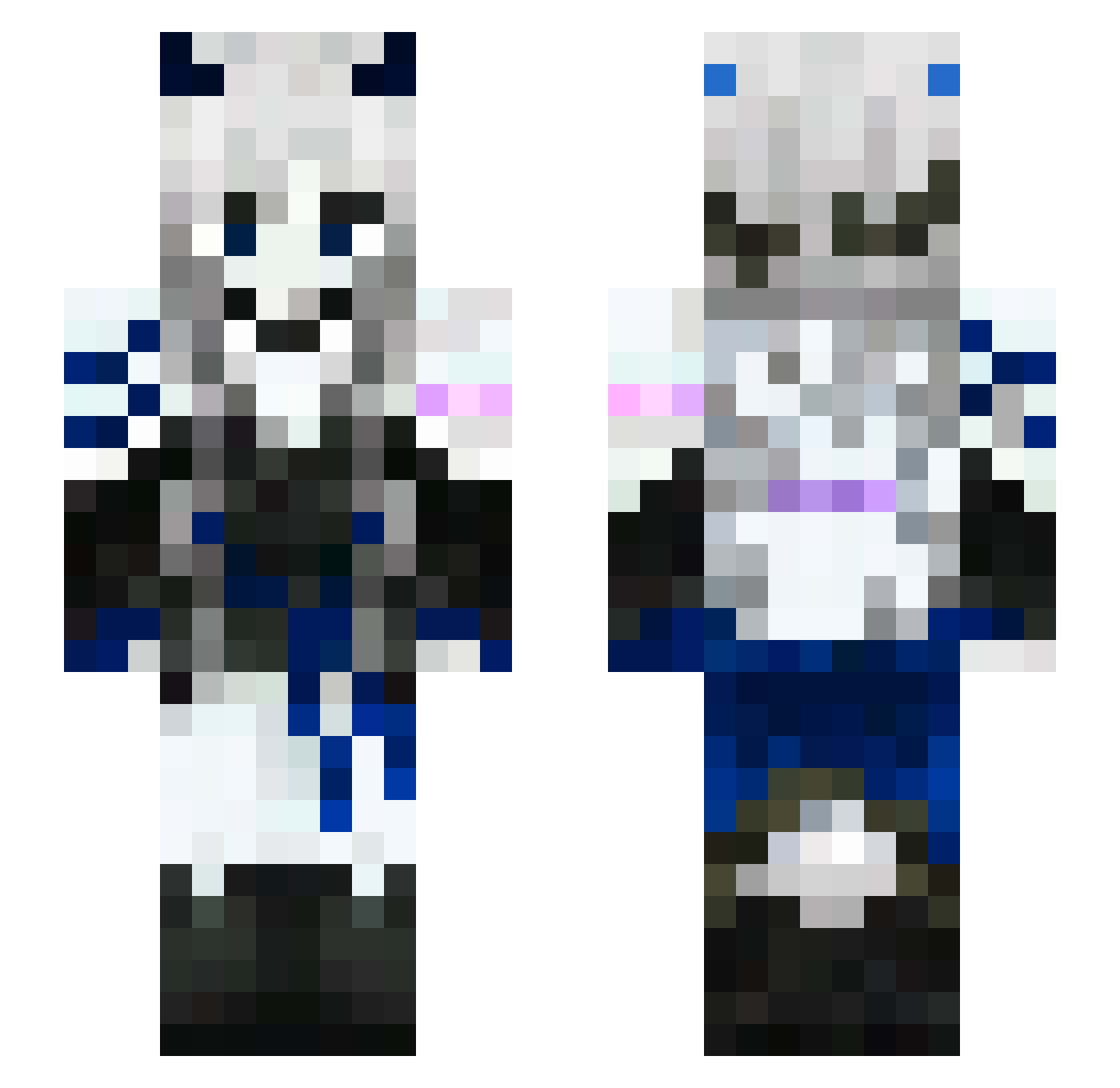 Wyv_ Minecraft skin, front and back view